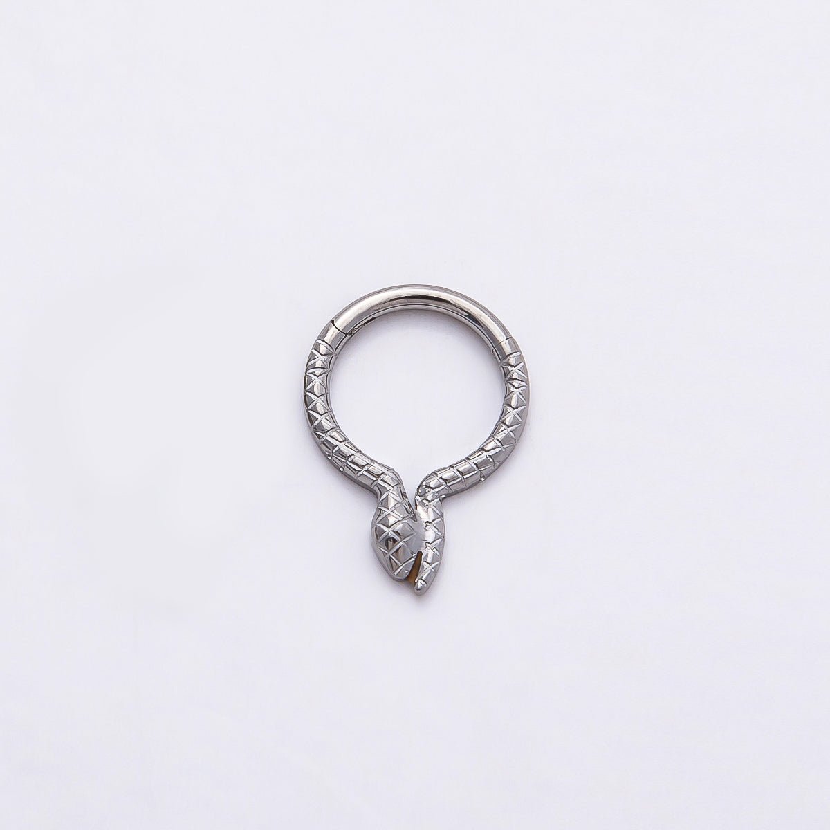 Stainless Steel 10.5mm Textured Snake Pull Gate Round Finding in Gold & Silver | Findings-00229 Findings-00228 - DLUXCA