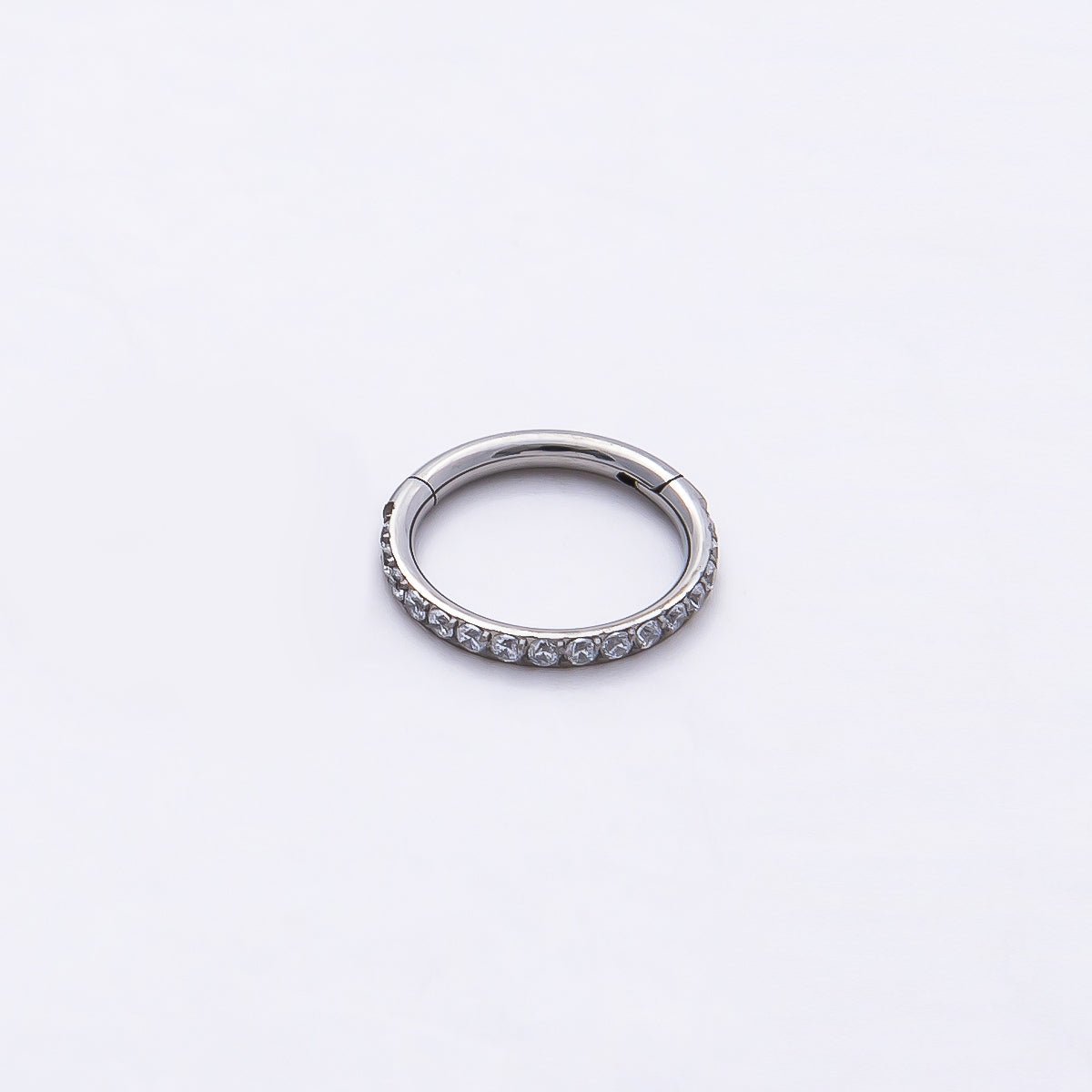 Stainless Steel 10mm Micro Paved CZ Pull Gate Round Finding | Findings-00206 - DLUXCA