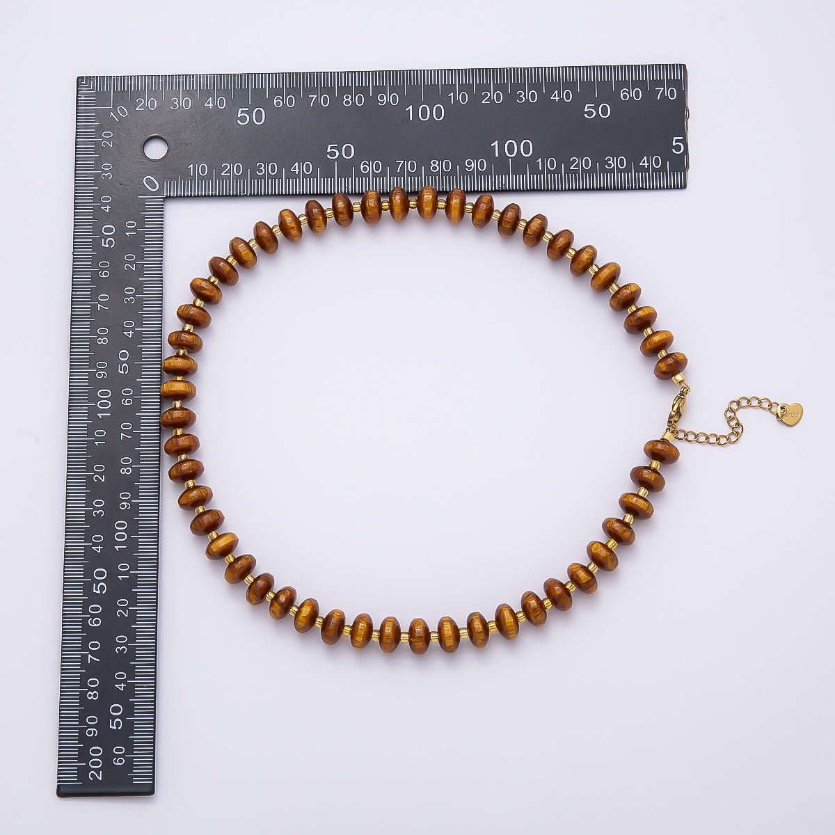 Stainless Steel 10mm Rondelle Resin Bead 16 Inch Necklace w. Extender | WA-04601 ~ WA-04606 - DLUXCA