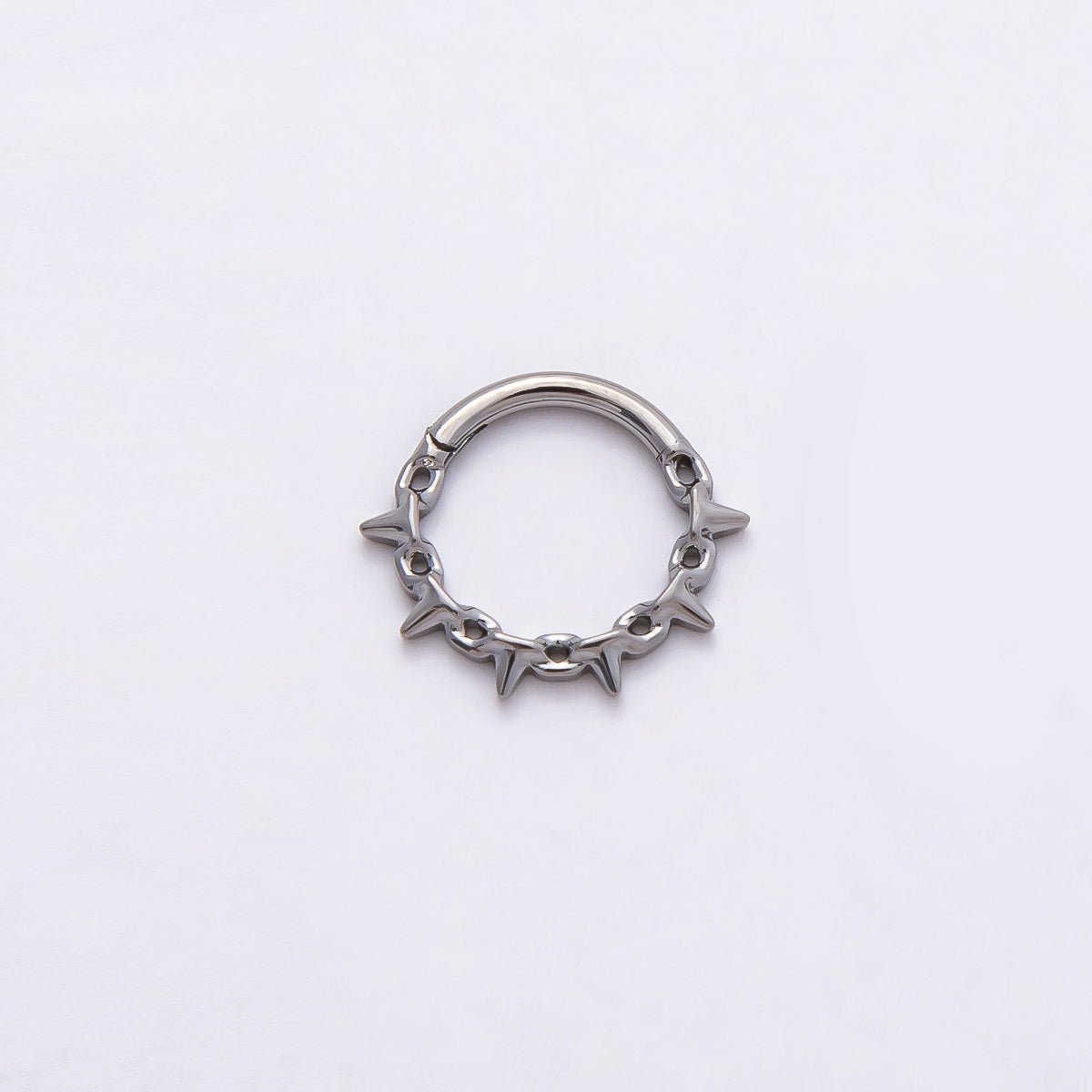 Stainless Steel 11.5mm Spiked Cable Pull Gate Round Finding in Gold & Silver | Findings-00194 Findings-00195 - DLUXCA