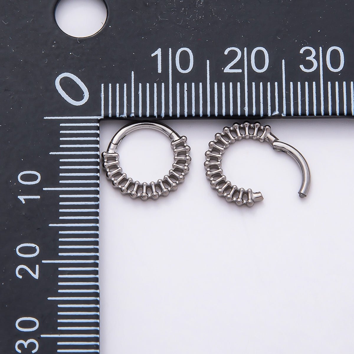 Stainless Steel 11mm Geometric Molten Ball Bar Pull Gate Round Finding in Gold & Silver | Findings-00214 Findings-00215 - DLUXCA
