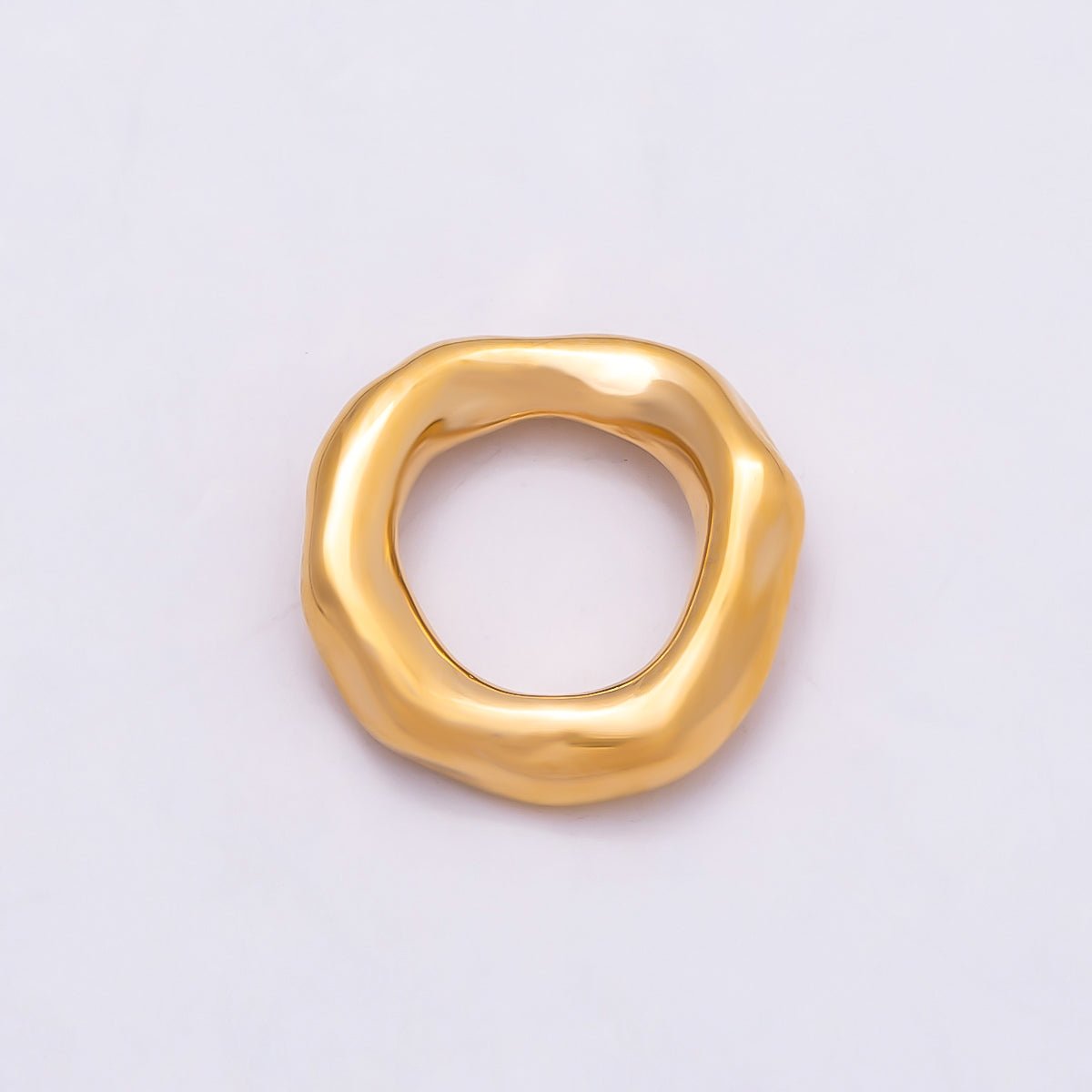 Stainless Steel 11mm Molten Round Link Pendant Findings | Findings-00177 - DLUXCA