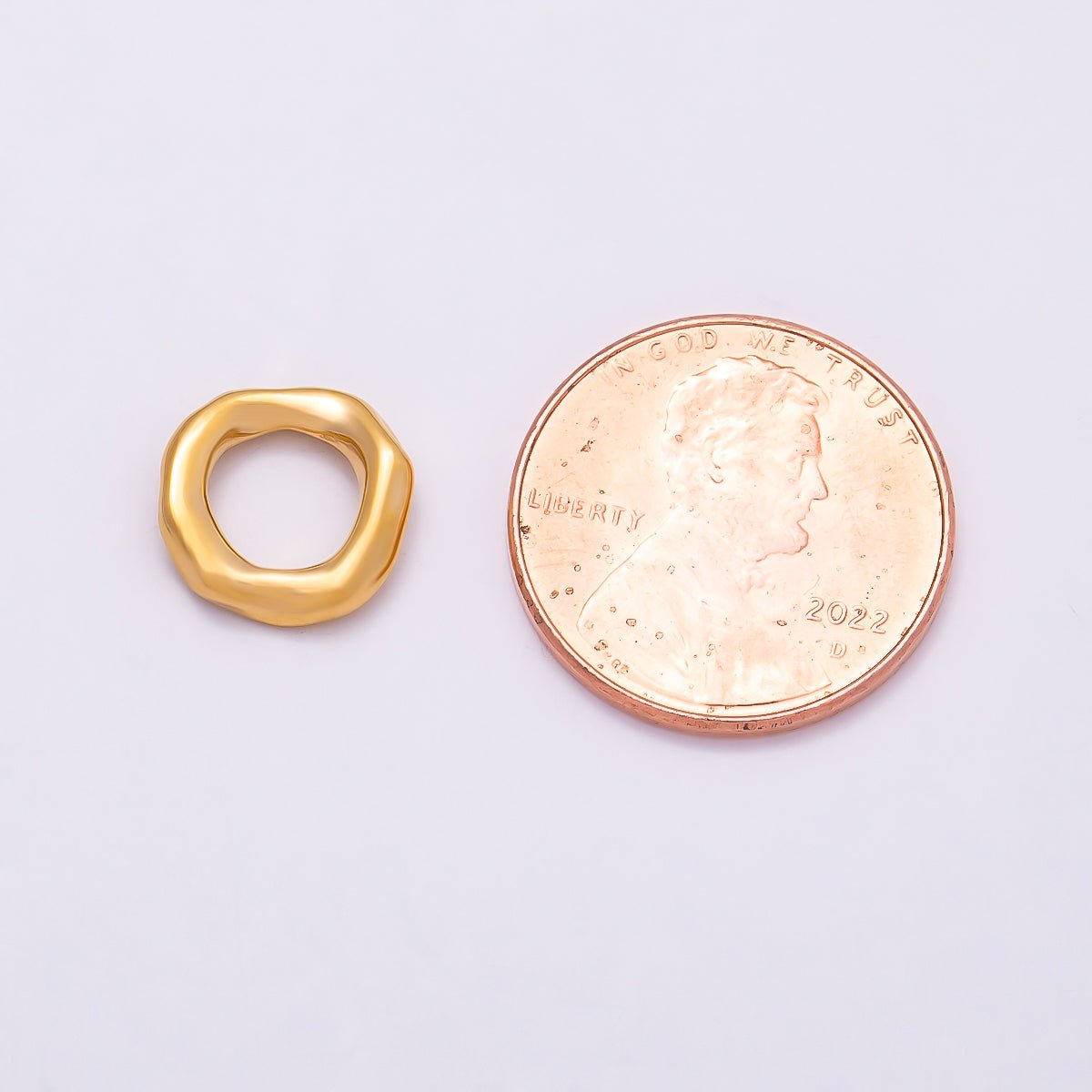 Stainless Steel 11mm Molten Round Link Pendant Findings | Findings-00177 - DLUXCA