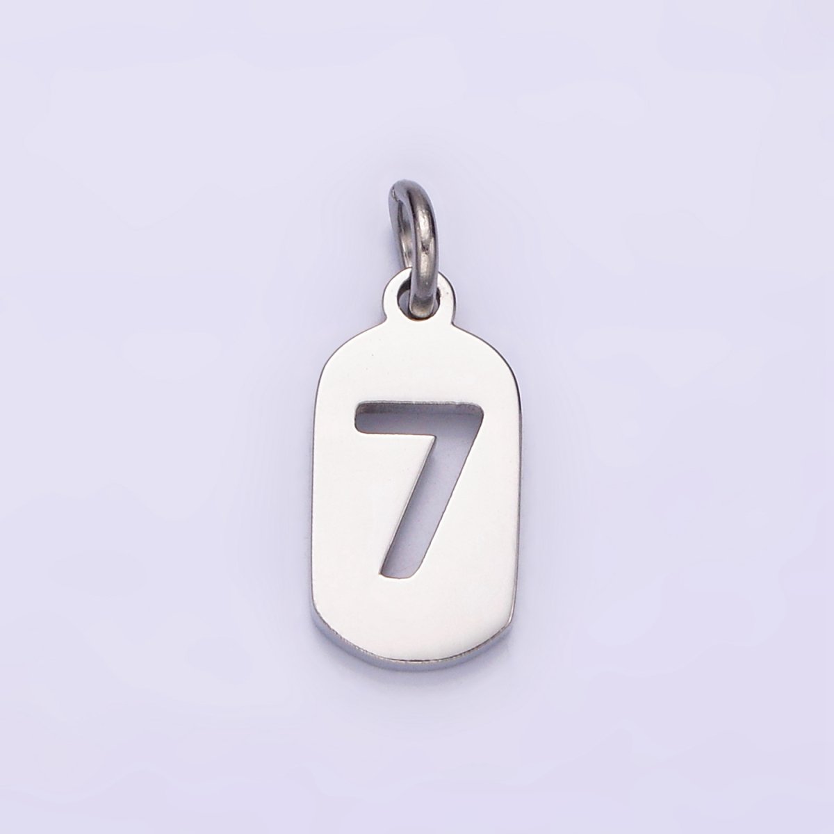 Stainless Steel 13.5mm Number 0 - 9 Open Script Mini Tag Add - On Silver Charm P - 601 - P - 610 - DLUXCA