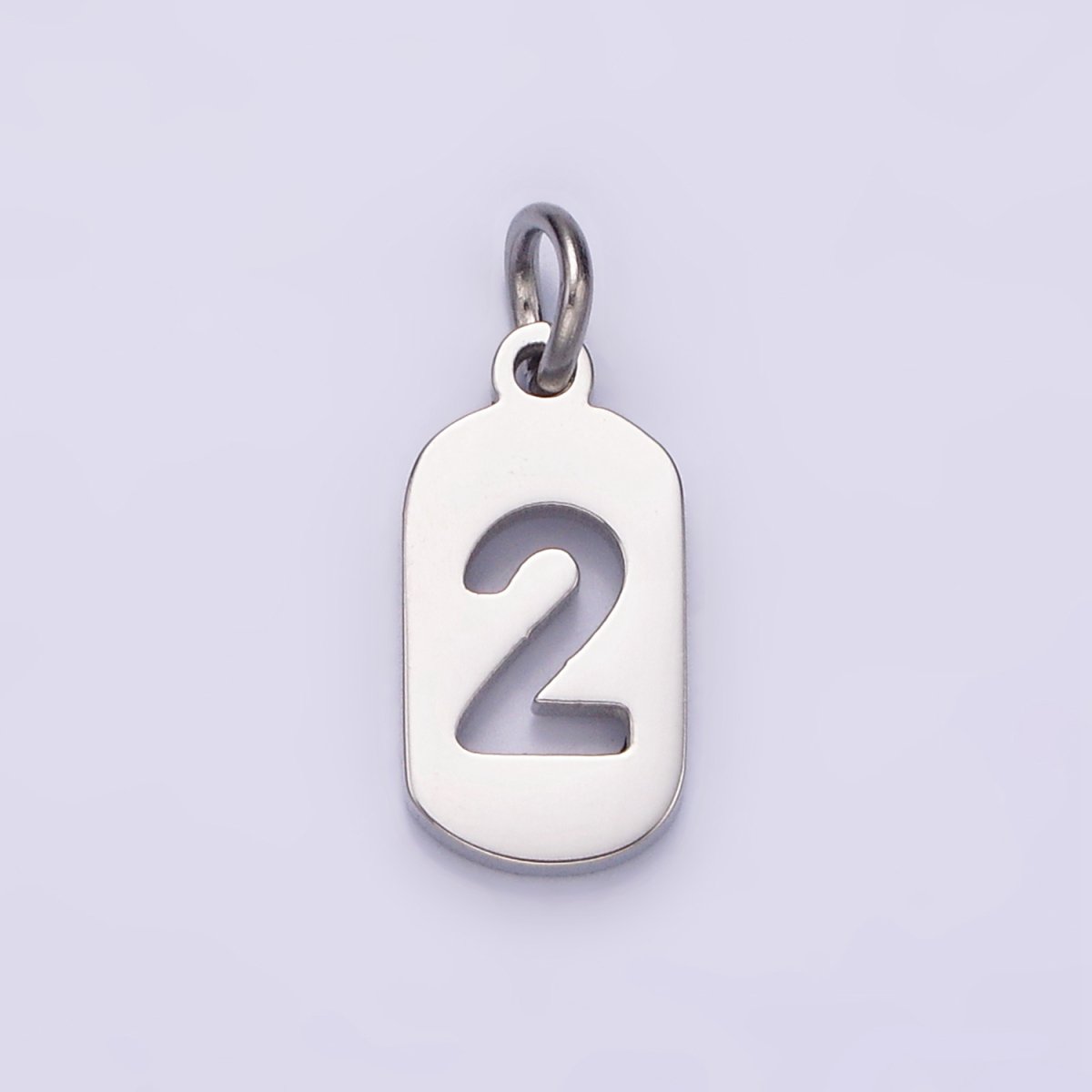 Stainless Steel 13.5mm Number 0 - 9 Open Script Mini Tag Add - On Silver Charm P - 601 - P - 610 - DLUXCA