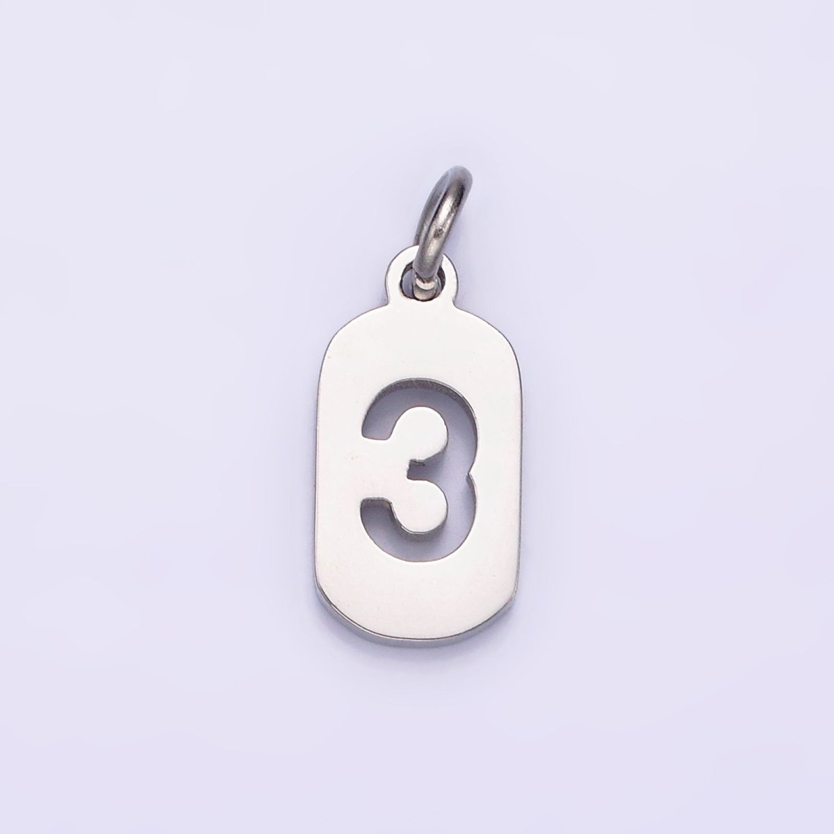 Stainless Steel 13.5mm Number 0 - 9 Open Script Mini Tag Add - On Silver Charm P - 601 - P - 610 - DLUXCA