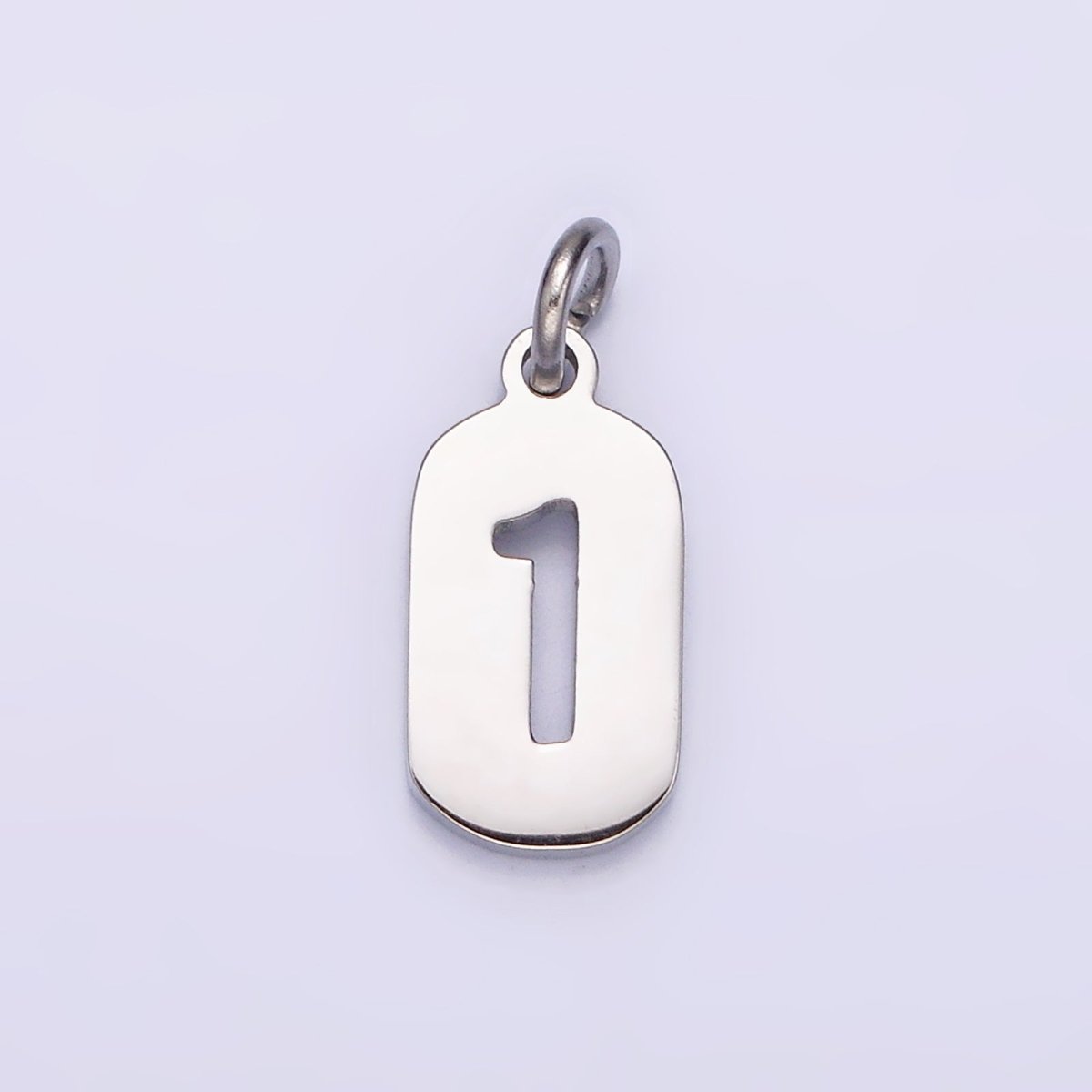 Stainless Steel 13.5mm Number 0 - 9 Open Script Mini Tag Add - On Silver Charm P - 601 - P - 610 - DLUXCA