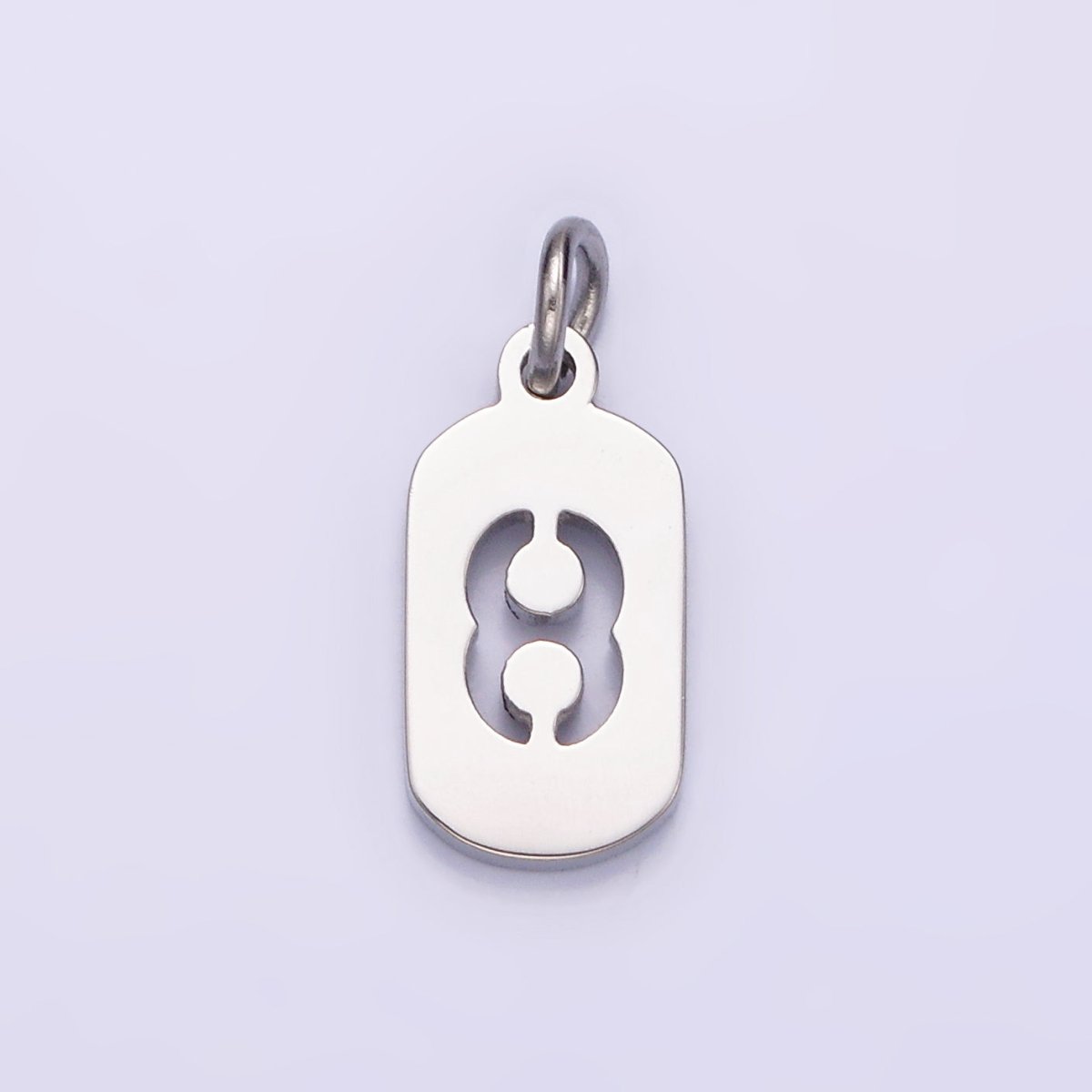 Stainless Steel 13.5mm Number 0 - 9 Open Script Mini Tag Add - On Silver Charm P - 601 - P - 610 - DLUXCA