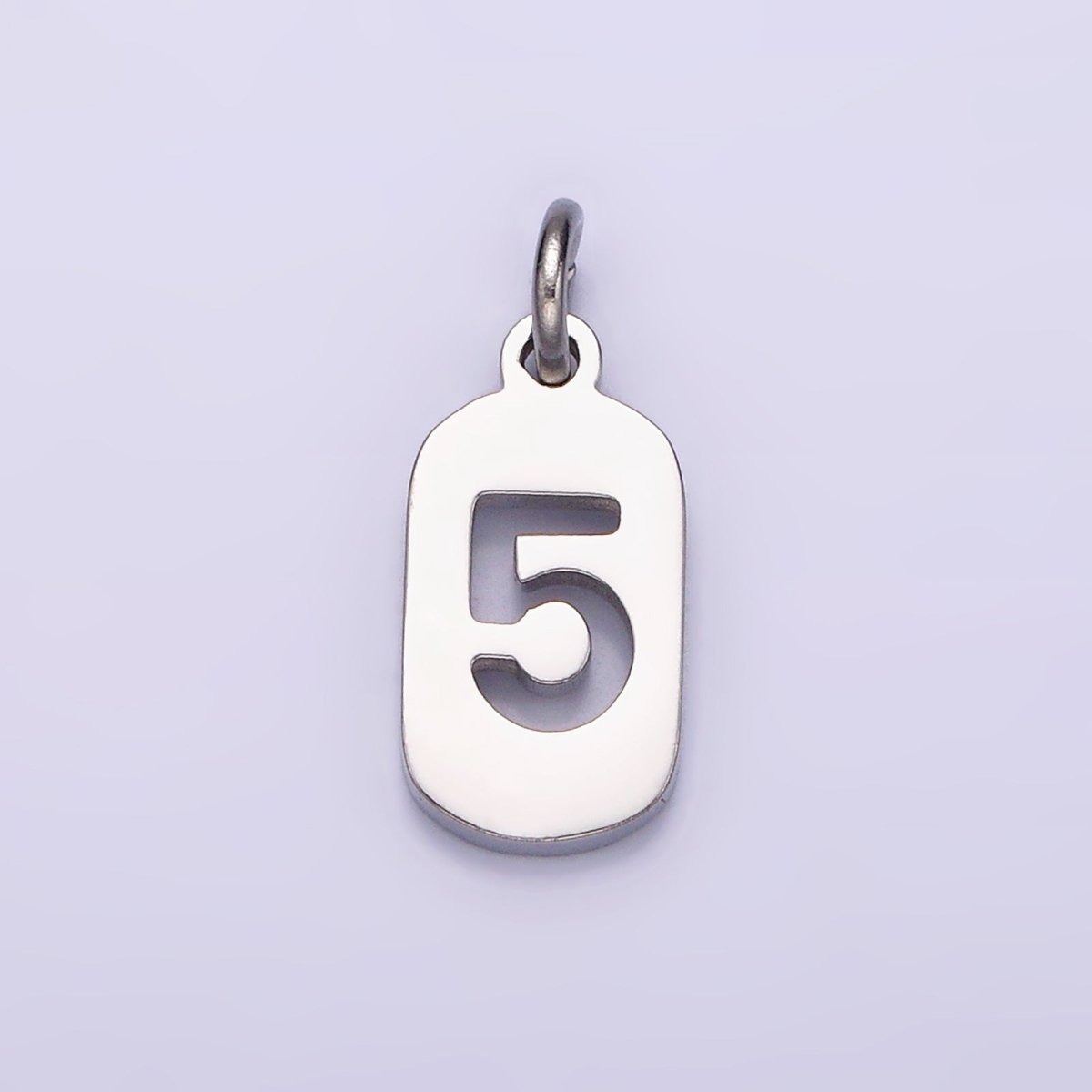 Stainless Steel 13.5mm Number 0 - 9 Open Script Mini Tag Add - On Silver Charm P - 601 - P - 610 - DLUXCA