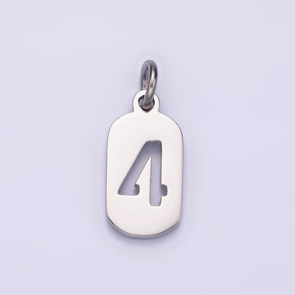 Stainless Steel 13.5mm Number 0 - 9 Open Script Mini Tag Add - On Silver Charm P - 601 - P - 610 - DLUXCA