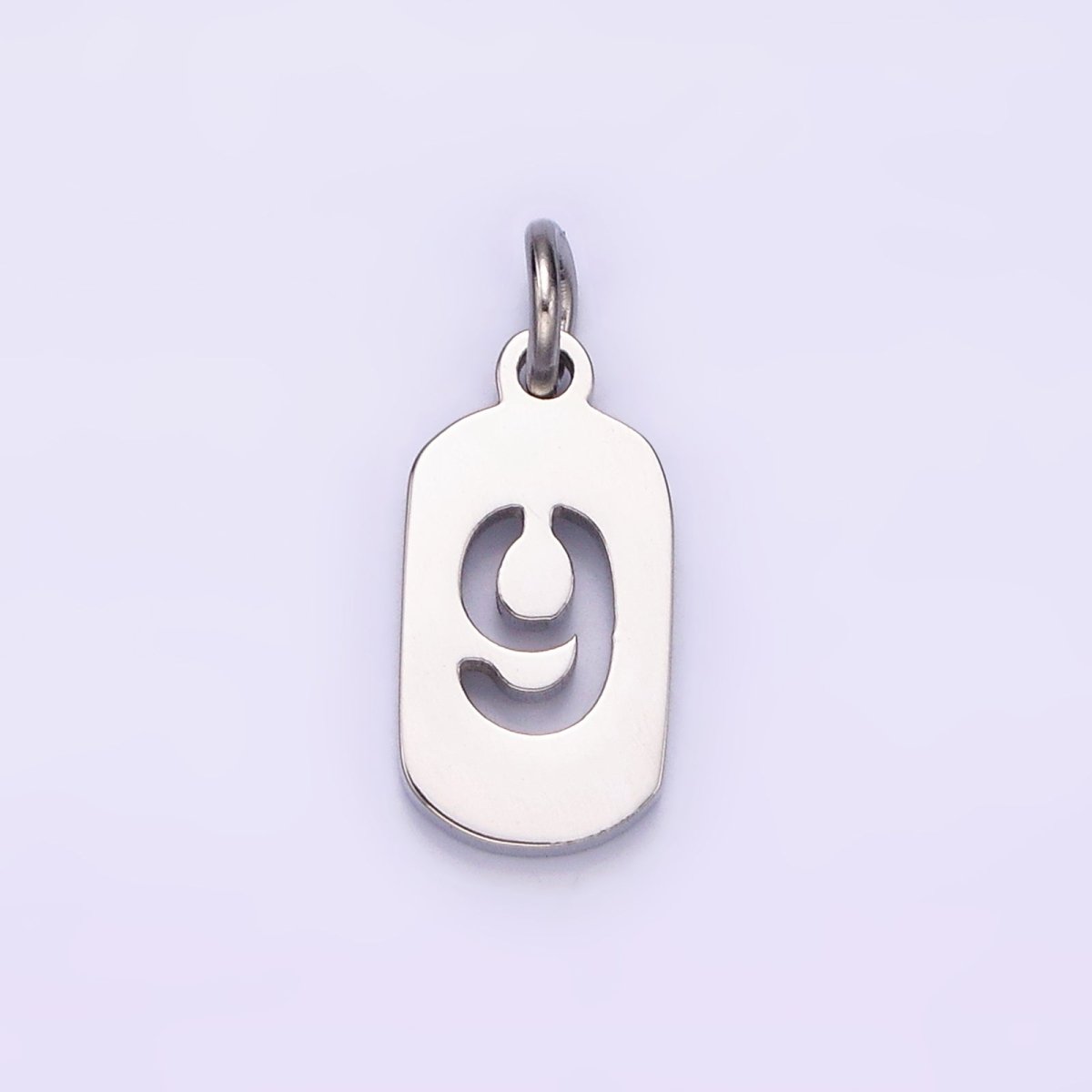 Stainless Steel 13.5mm Number 0 - 9 Open Script Mini Tag Add - On Silver Charm P - 601 - P - 610 - DLUXCA