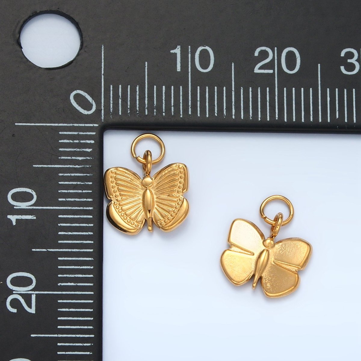 Stainless Steel 13mm Butterfly Mariposa Minimalist Charm | P696 - DLUXCA