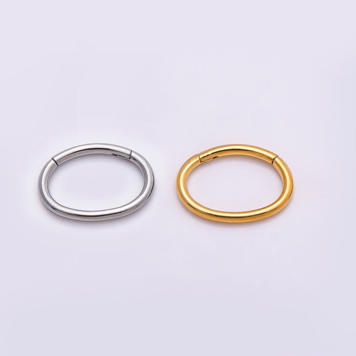Stainless Steel 13mm Minimalist Oval Pull Gate Findings in Gold & Silver | Findings-00178 Findings-00179 - DLUXCA