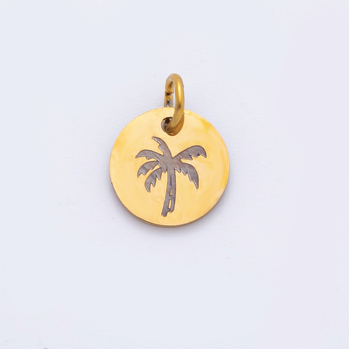 Stainless Steel 13mm Round Engrave Laser Charm in Mountain, Rainbow, Dog Paws & Palm Tree | AH - 904 - AH - 908 - DLUXCA
