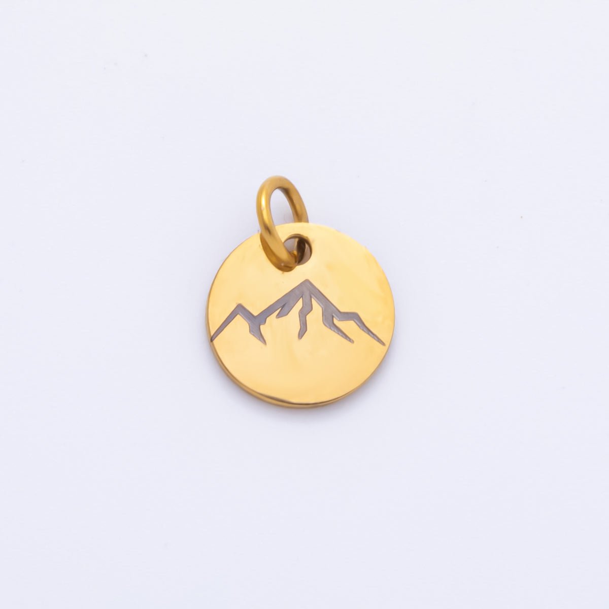 Stainless Steel 13mm Round Engrave Laser Charm in Mountain, Rainbow, Dog Paws & Palm Tree | AH - 904 - AH - 908 - DLUXCA