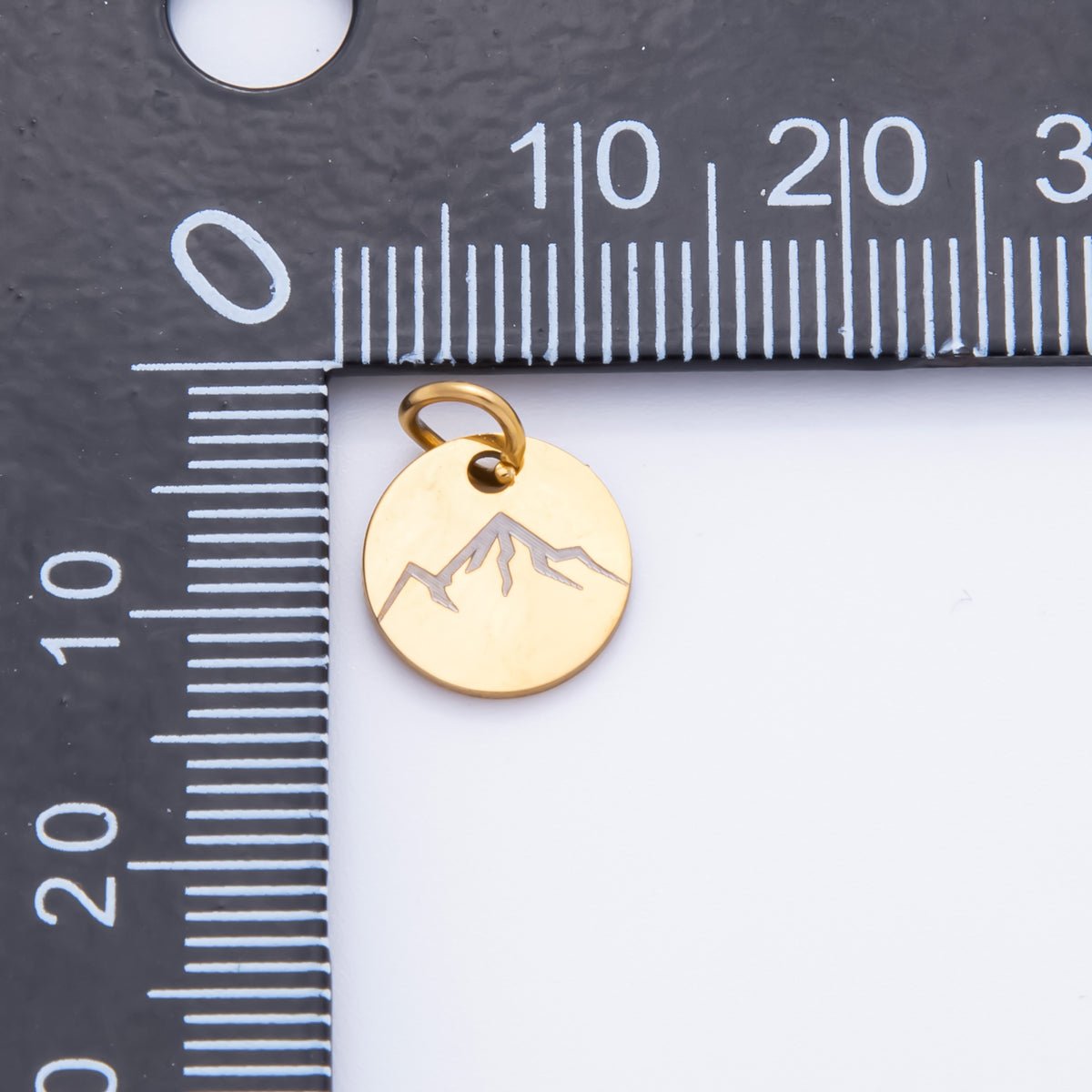 Stainless Steel 13mm Round Engrave Laser Charm in Mountain, Rainbow, Dog Paws & Palm Tree | AH - 904 - AH - 908 - DLUXCA