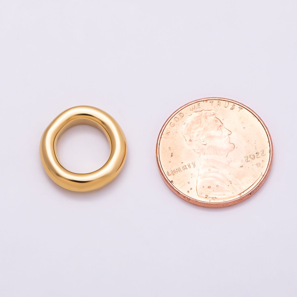 Stainless Steel 14mm Minimalist Round Link Pendant Findings | Findings-00175 - DLUXCA