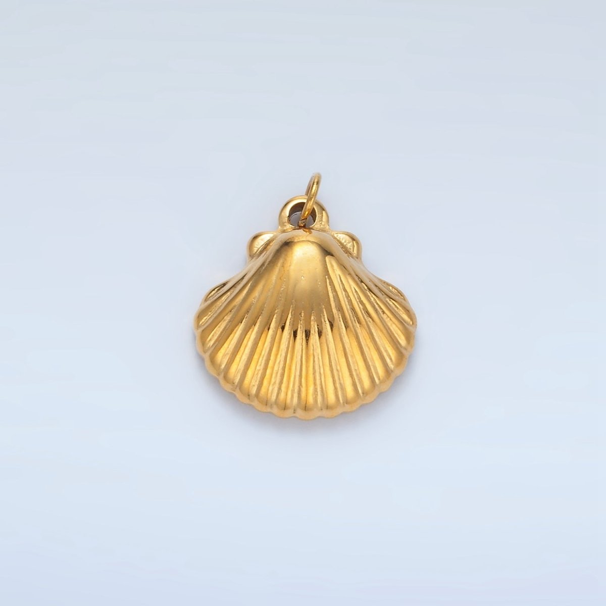 Stainless Steel 15mm Minimalist Clam Sea Shell Charm | P700 - DLUXCA