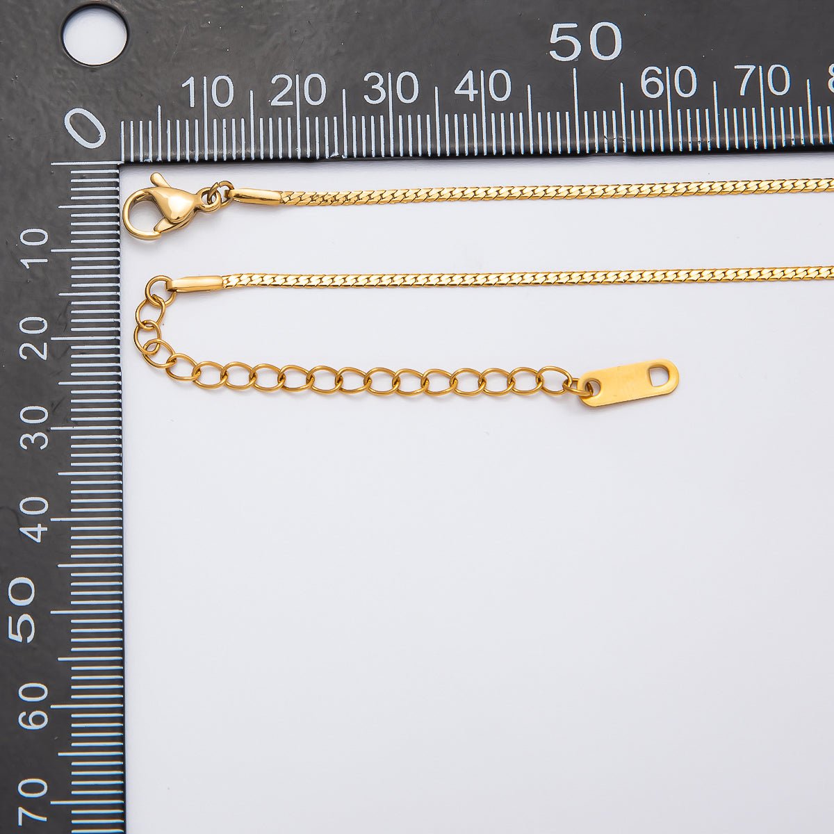 Stainless Steel 1.5mm Minimalist Curb Chain 17 Inch Necklace w. Extender | WA - 04278 - DLUXCA