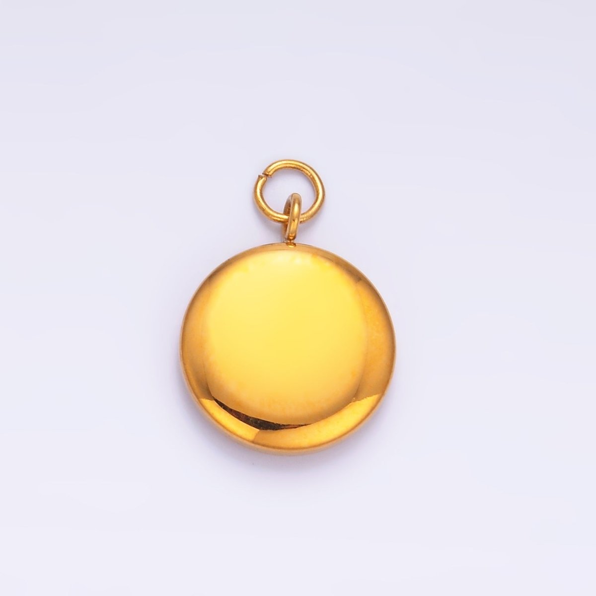 Stainless Steel 15mm Minimalist Round Charm | P758 - DLUXCA