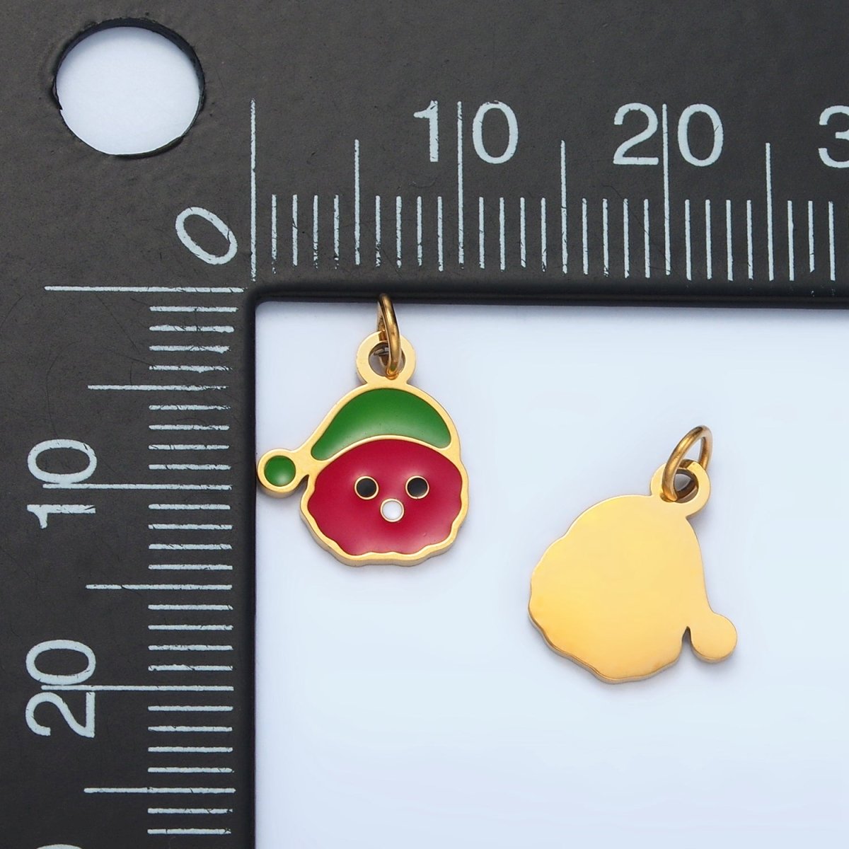 Stainless Steel 15mm Sleepy Cloud Emoji Red Enamel Mini Charm | P669 - DLUXCA