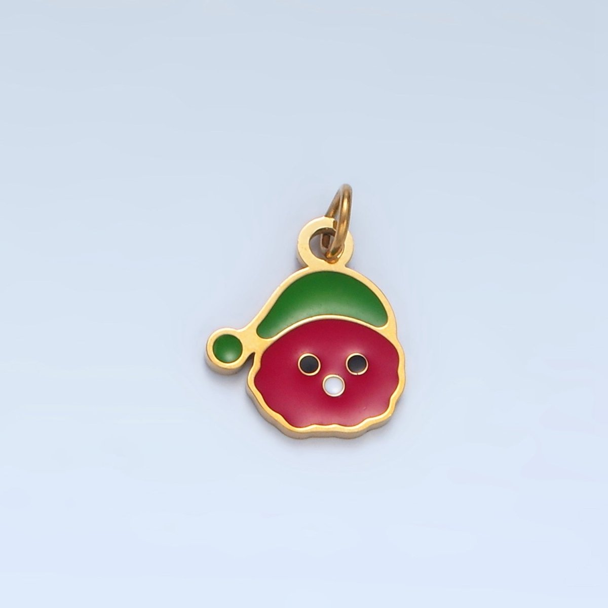 Stainless Steel 15mm Sleepy Cloud Emoji Red Enamel Mini Charm | P669 - DLUXCA