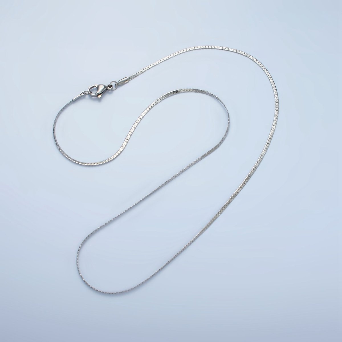 Stainless Steel 1.6mm Herringbone Chain 17.7 Inch Necklace, Gold or Silver Tone | WA - 2608, WA - 2609 - DLUXCA