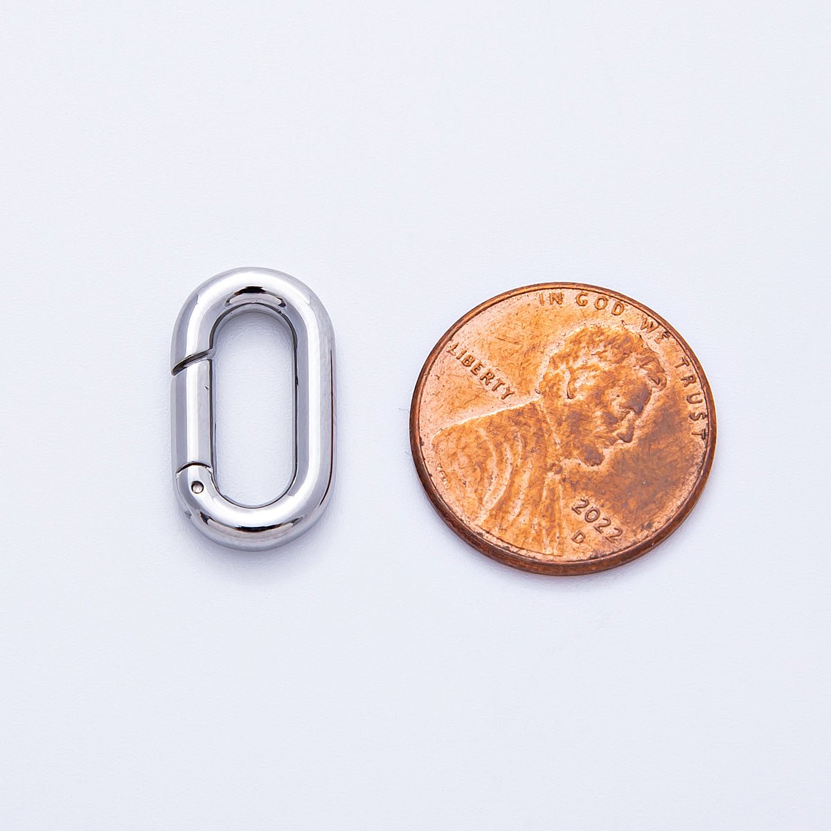 Stainless Steel 18mm Minimalist Oblong Oval Push Gate Clasp Closure Finding | Findings - 00076 - DLUXCA