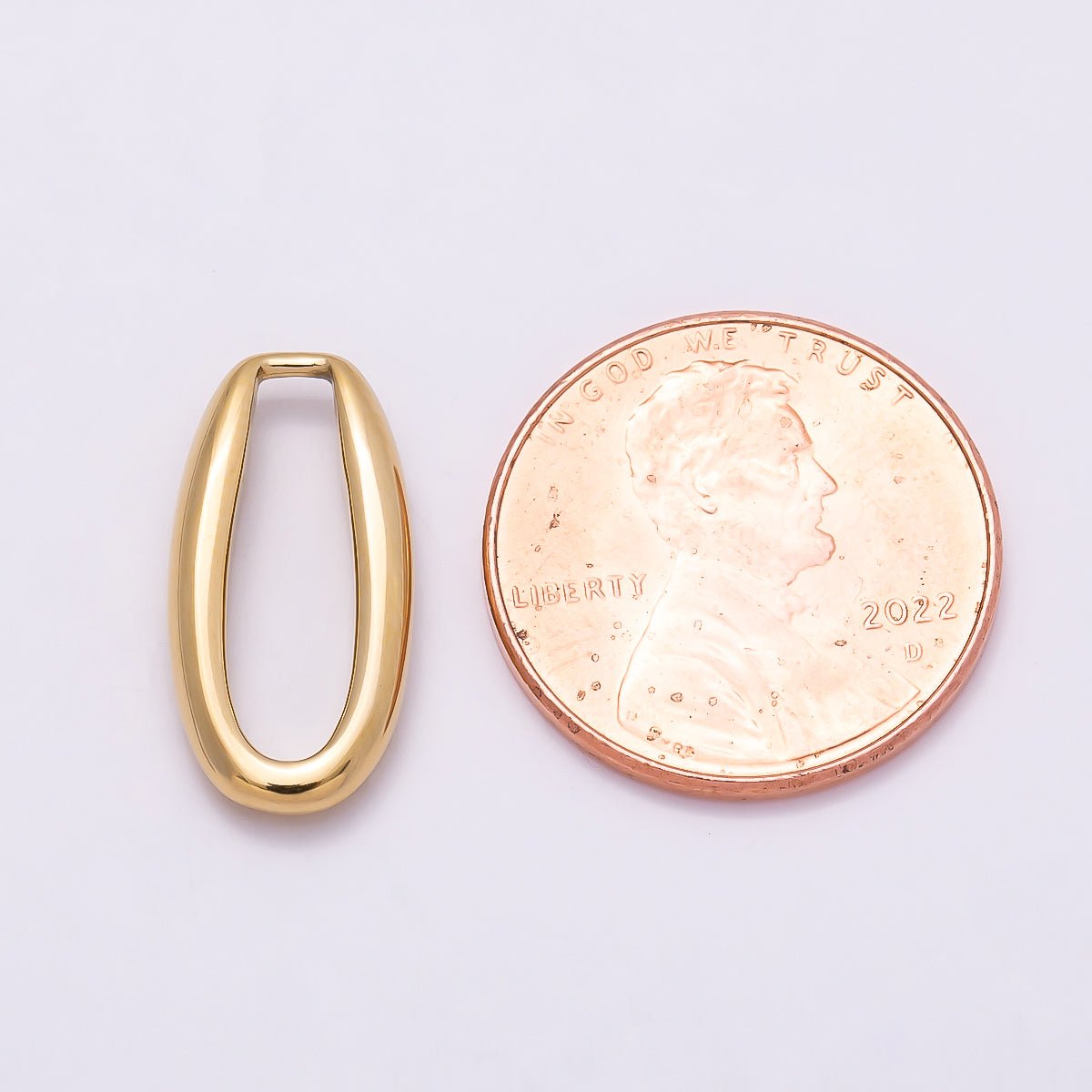 Stainless Steel 18mm Minimalist Open Oval Link Pendant Findings | Findings-00176 - DLUXCA
