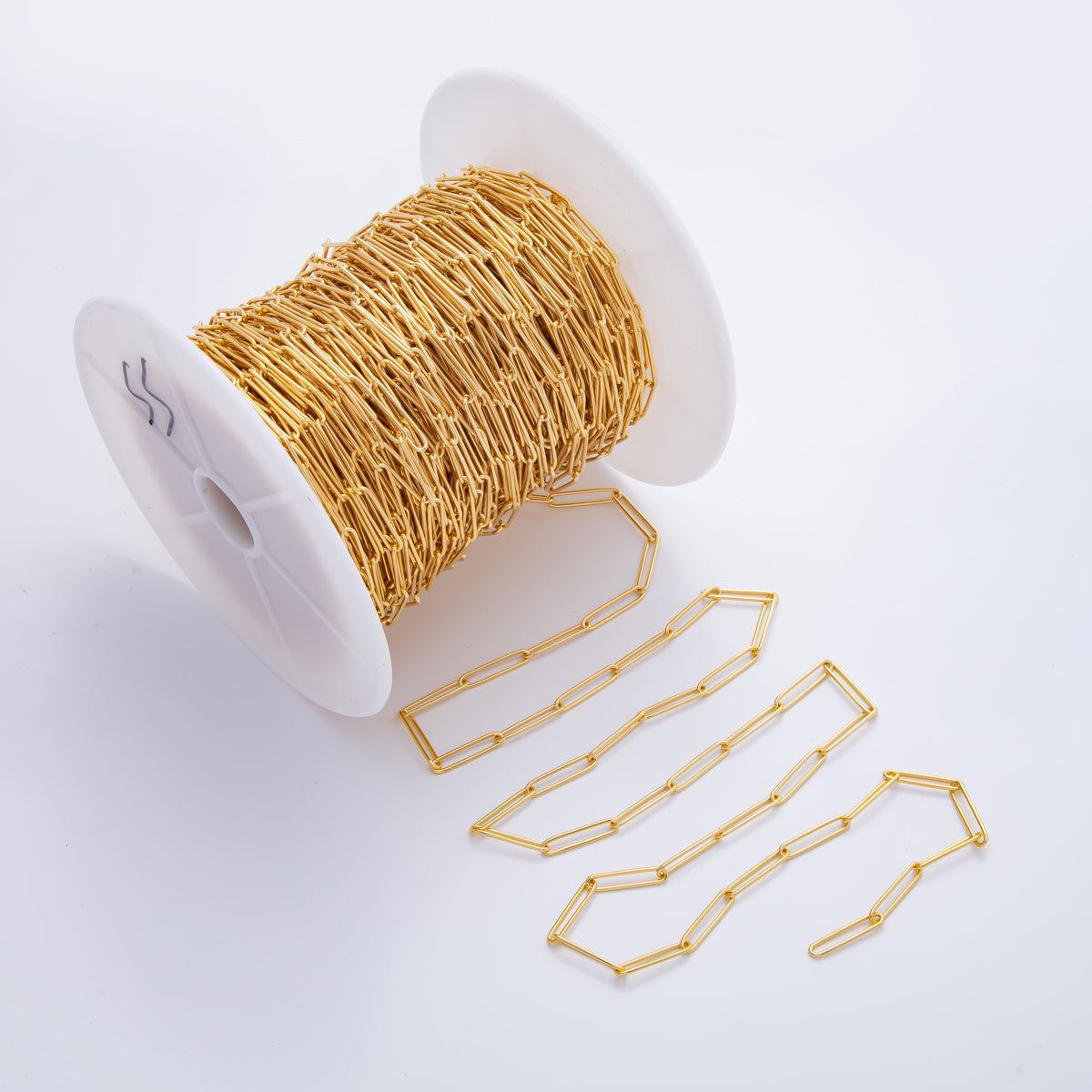 Stainless Steel 1mm 20mm x 4mm Paperclip Unfinished Chain by Yard | ROLL - 1704 - DLUXCA