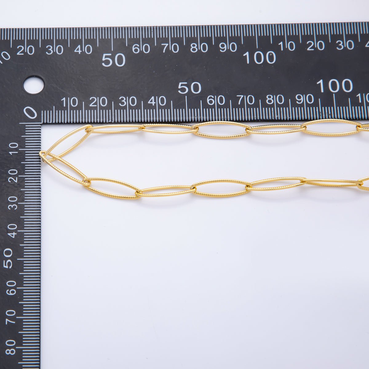 Stainless Steel 1mm Oval Textured Paperclip Chain by Yard | ROLL - 1702 - DLUXCA