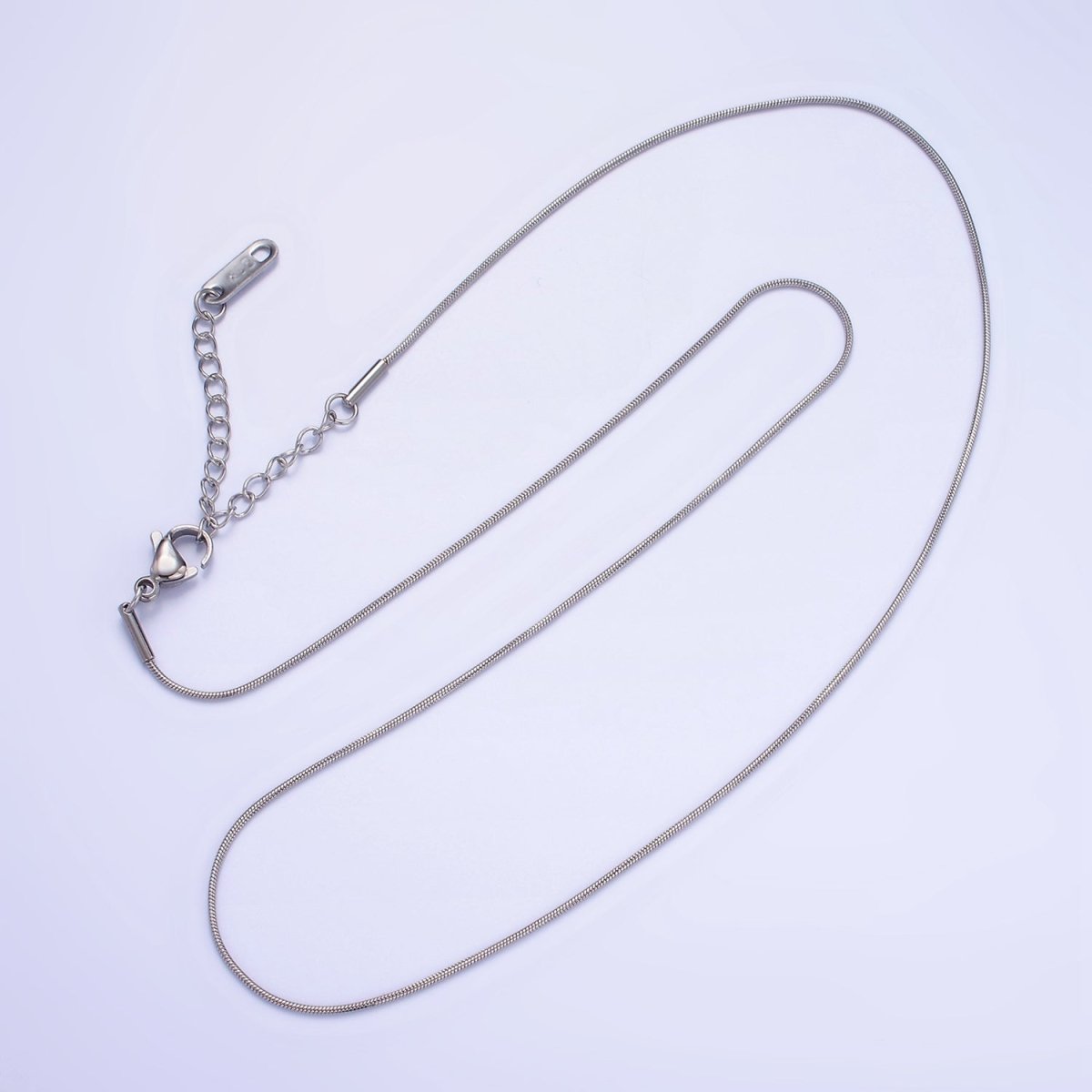 Stainless Steel 1mm Snake Chain 18 Inch Necklace w. Extender in Gold & Silver | WA-2486 WA-2487 - DLUXCA
