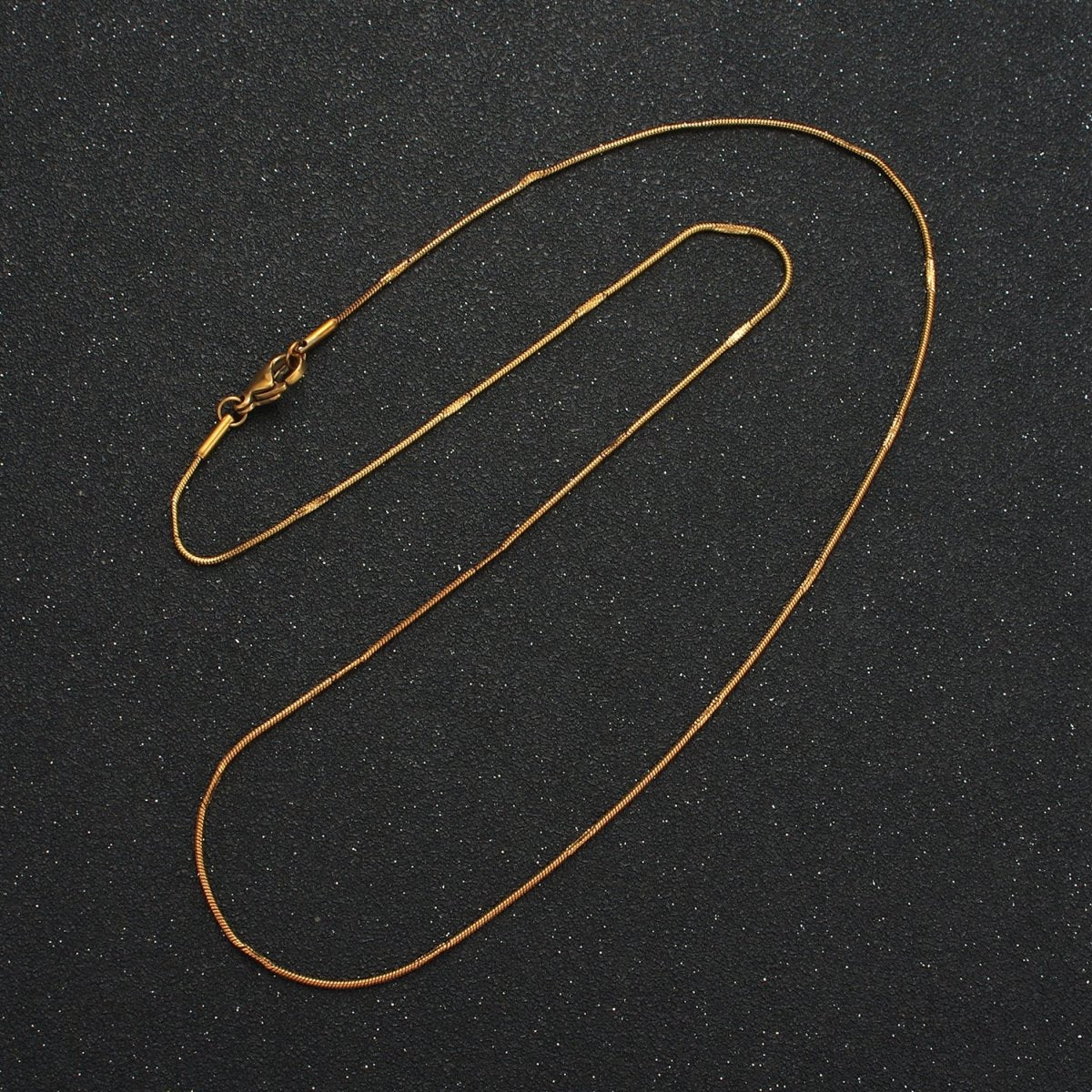 Stainless Steel 1mm Snake Chain 19.7 Inch Necklace, Gold or Silver Tone | WA - 2594, WA - 2595 - DLUXCA