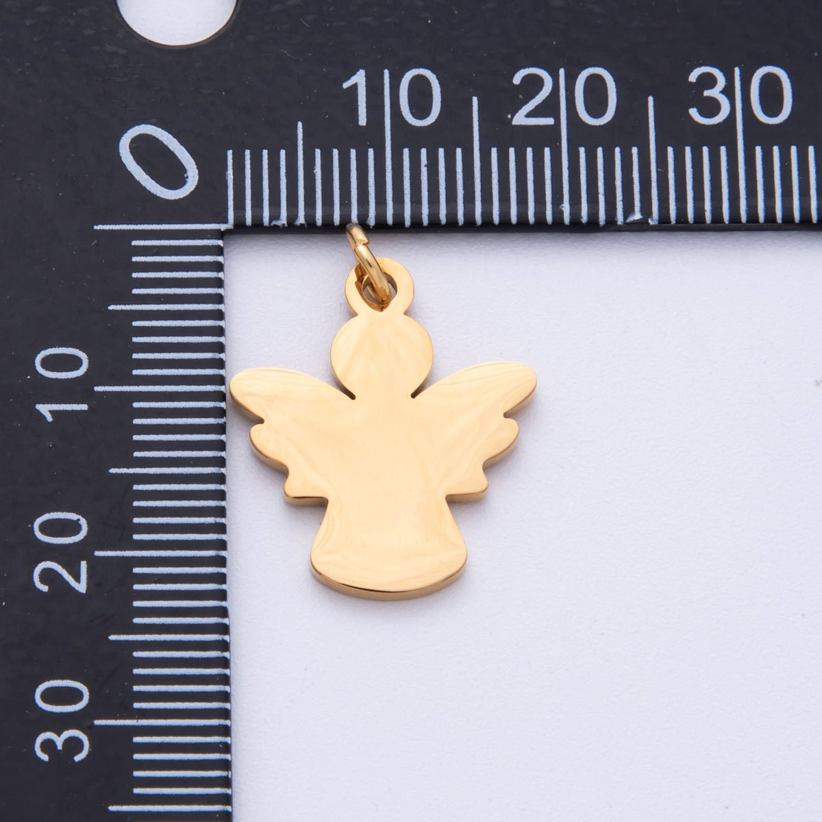 Stainless Steel 20mm Angel Silhouette Minimalist Charm in Gold & Silver | Charms - 00097 Charms - 00098 - DLUXCA