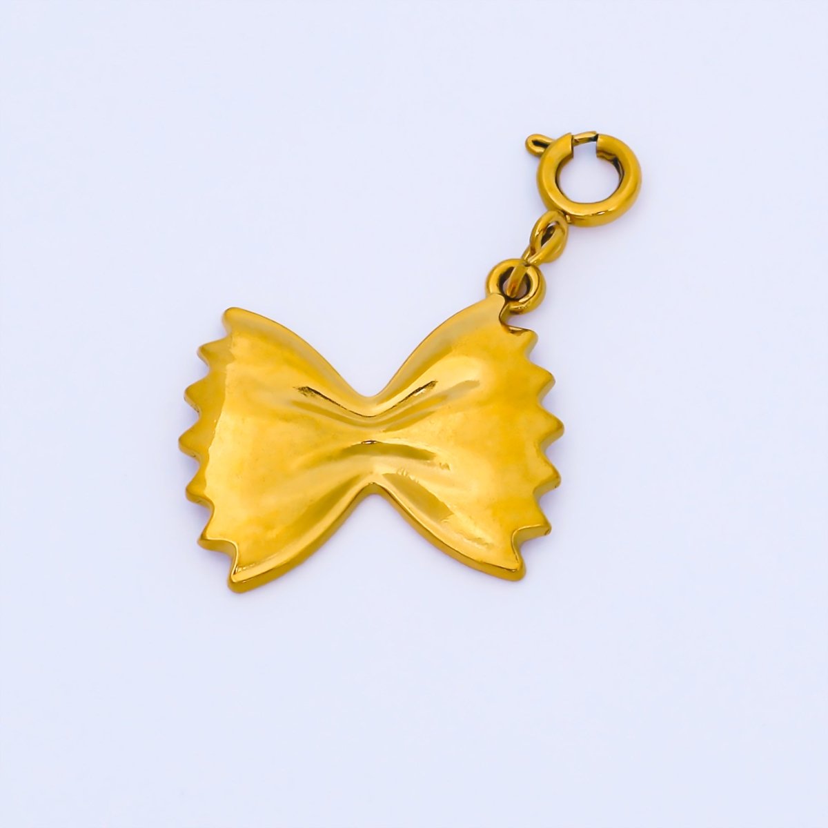 Stainless Steel 20mm Bow Tie Pasta Charm Foodie Pendant | J591 - DLUXCA
