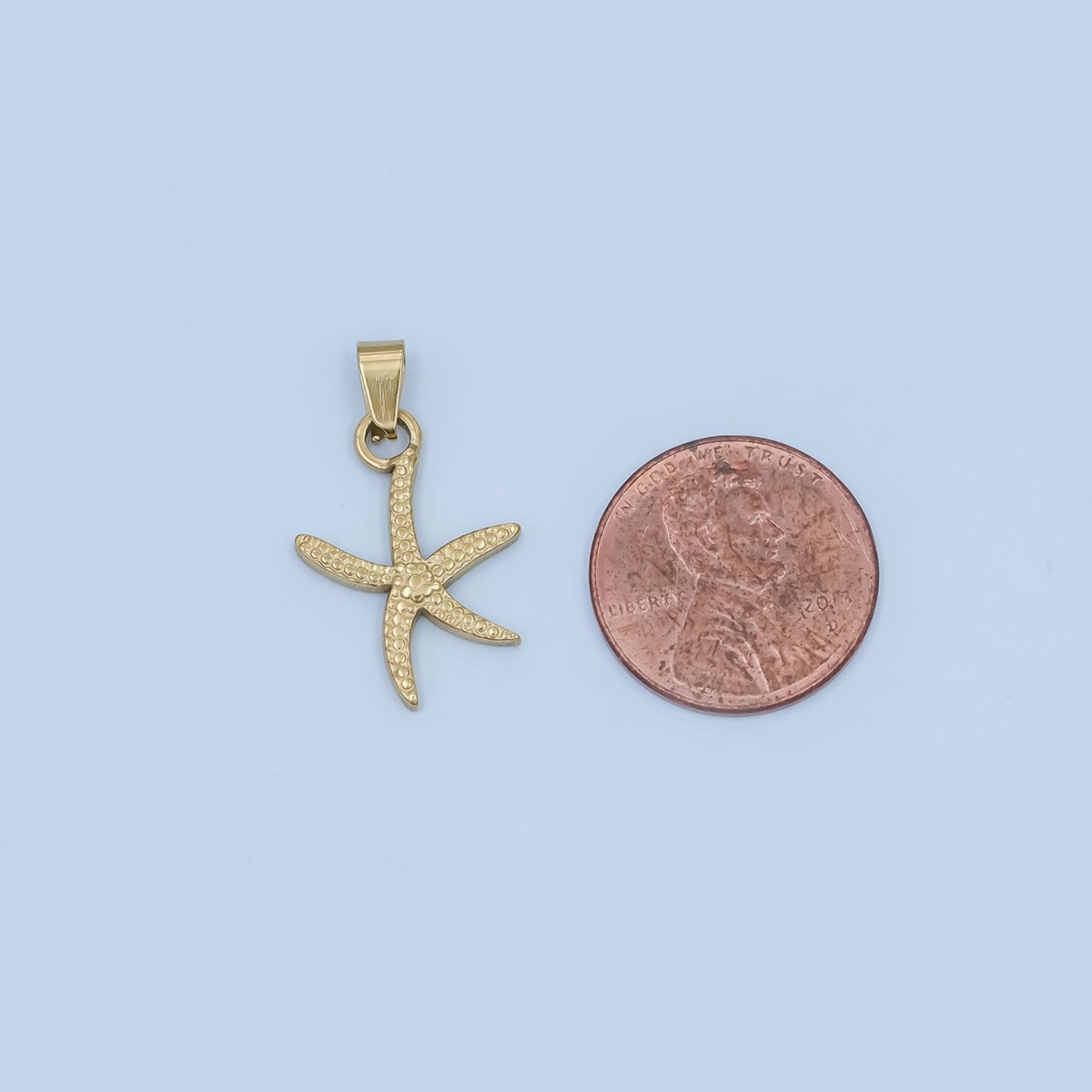 Stainless Steel 22.3mm Dotted Starfish Ocean Sea Animal Pendant | P - 799 - DLUXCA