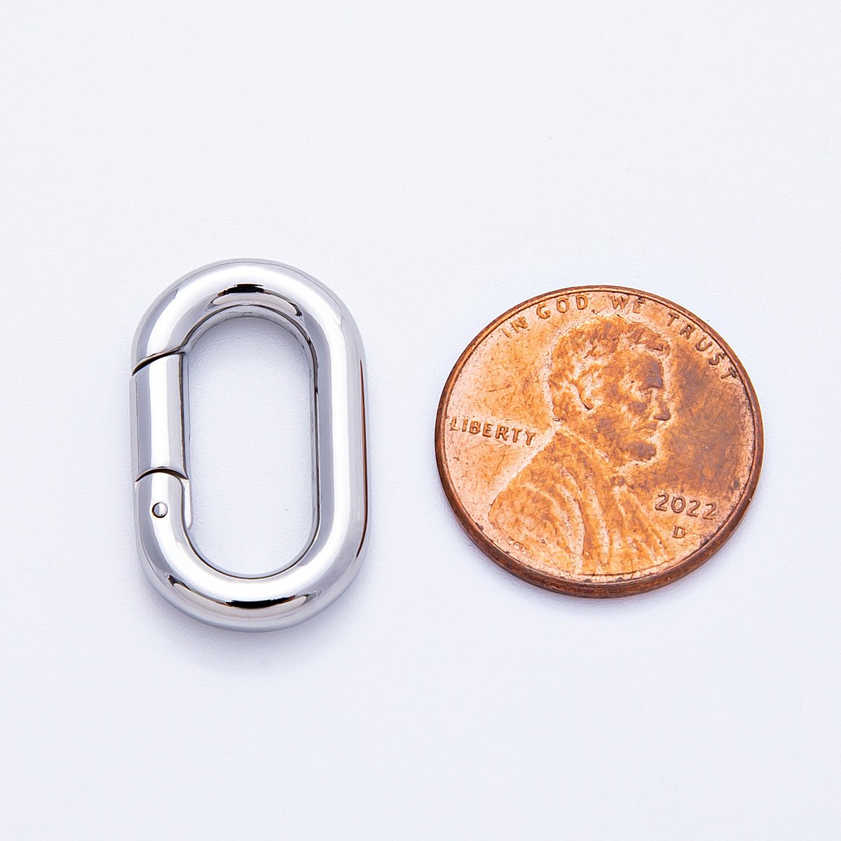 Stainless Steel 23mm Minimalist Oblong Oval Push Gate Clasp Closure Finding | Findings - 00077 - DLUXCA