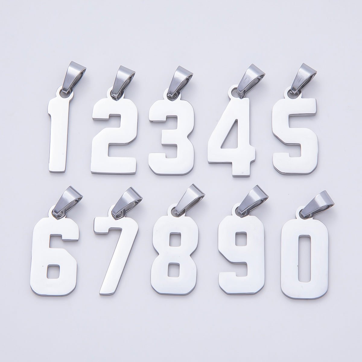 Stainless Steel 23mm Sport Jersey Varsity Number Pendant | Charms-00991 ~ Charms-01000 - DLUXCA