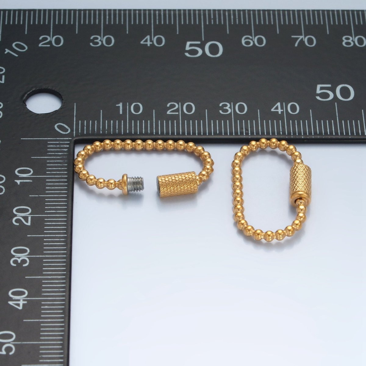 Stainless Steel 25mm Beaded Bubble Minimalist Carabiner Findings | Z981 - DLUXCA