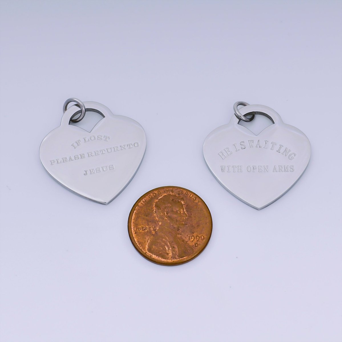 Stainless Steel 25mm Heart - Shaped Sweet Messages Charm | P - 661 - DLUXCA