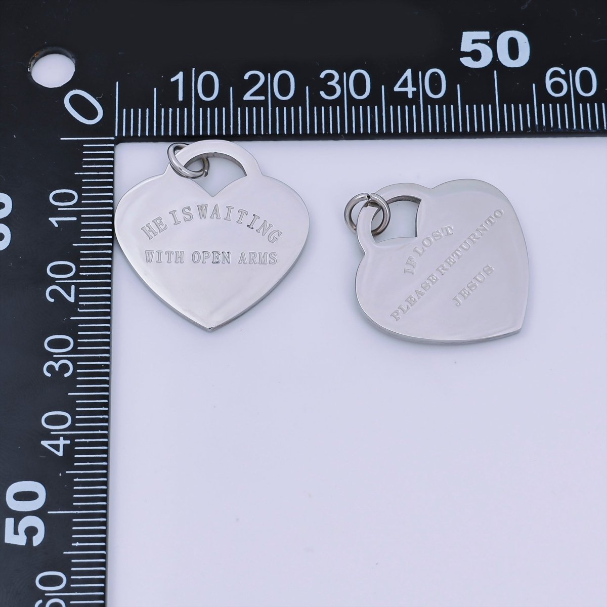 Stainless Steel 25mm Heart - Shaped Sweet Messages Charm | P - 661 - DLUXCA