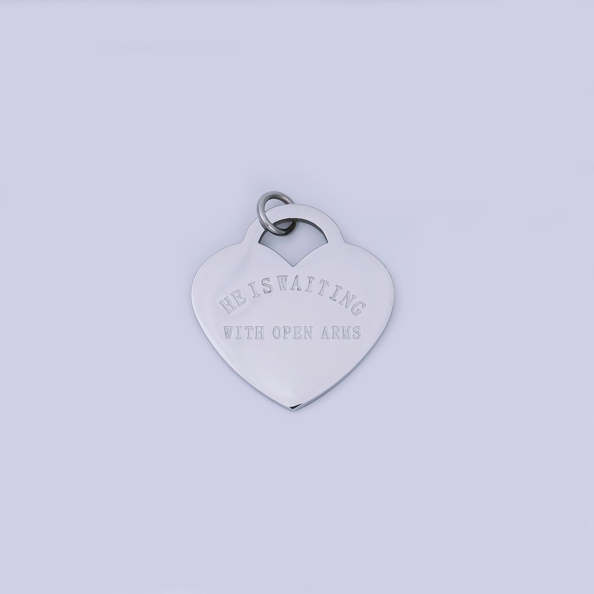 Stainless Steel 25mm Heart - Shaped Sweet Messages Charm | P - 661 - DLUXCA