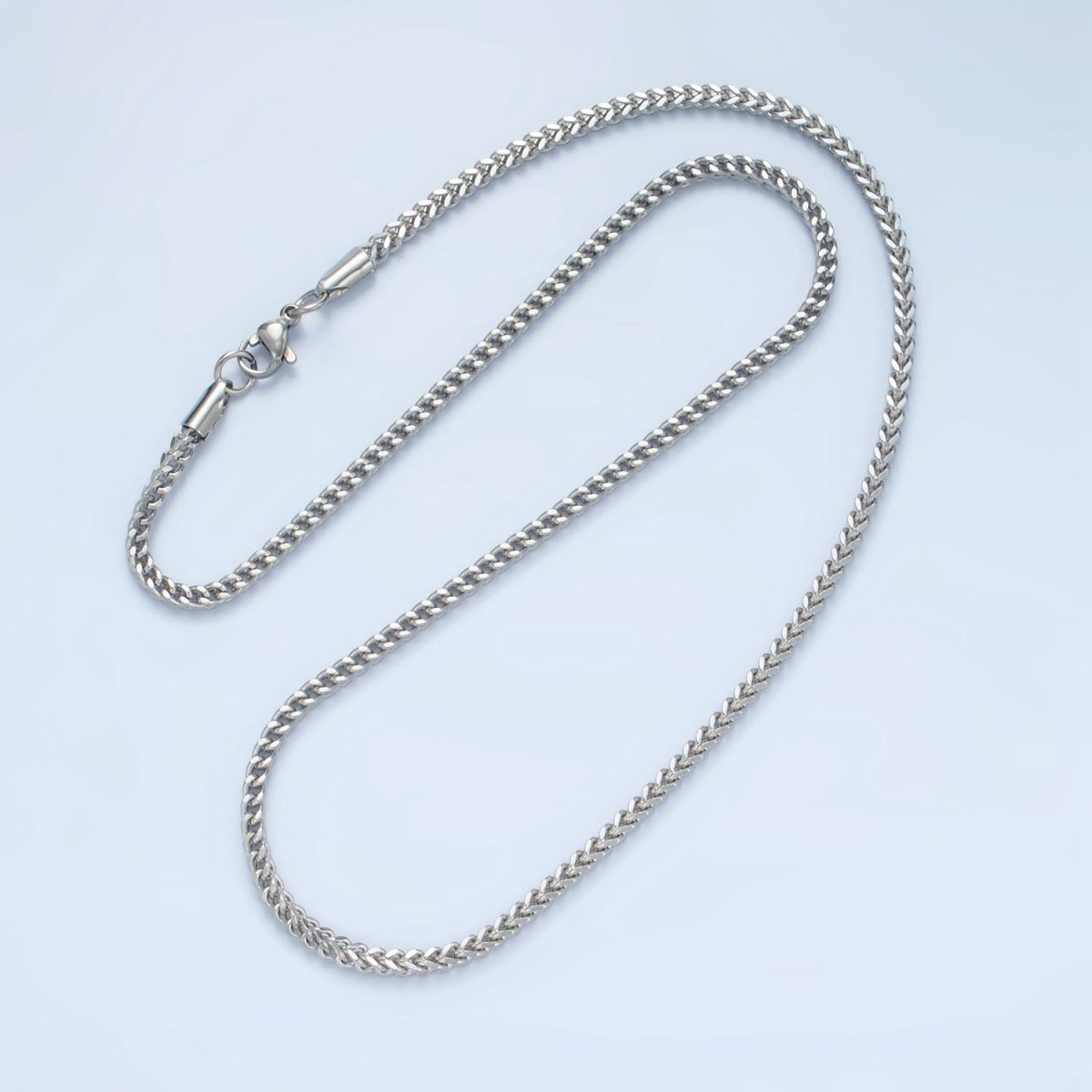 Stainless Steel 2.7mm Curb Chain 19.7 Inch Necklace, Gold or Silver Tone | WA - 2590, WA - 2591 - DLUXCA