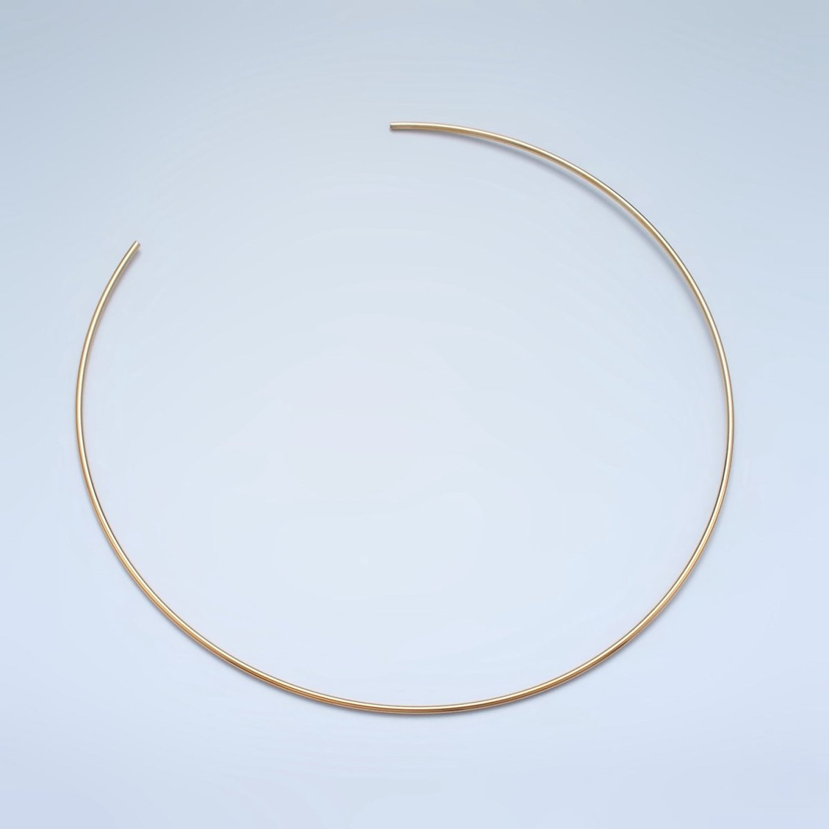 Stainless Steel 2mm Open Round Circle Necklace, Gold or Silver Tone | WA - 2620, WA - 2621 - DLUXCA