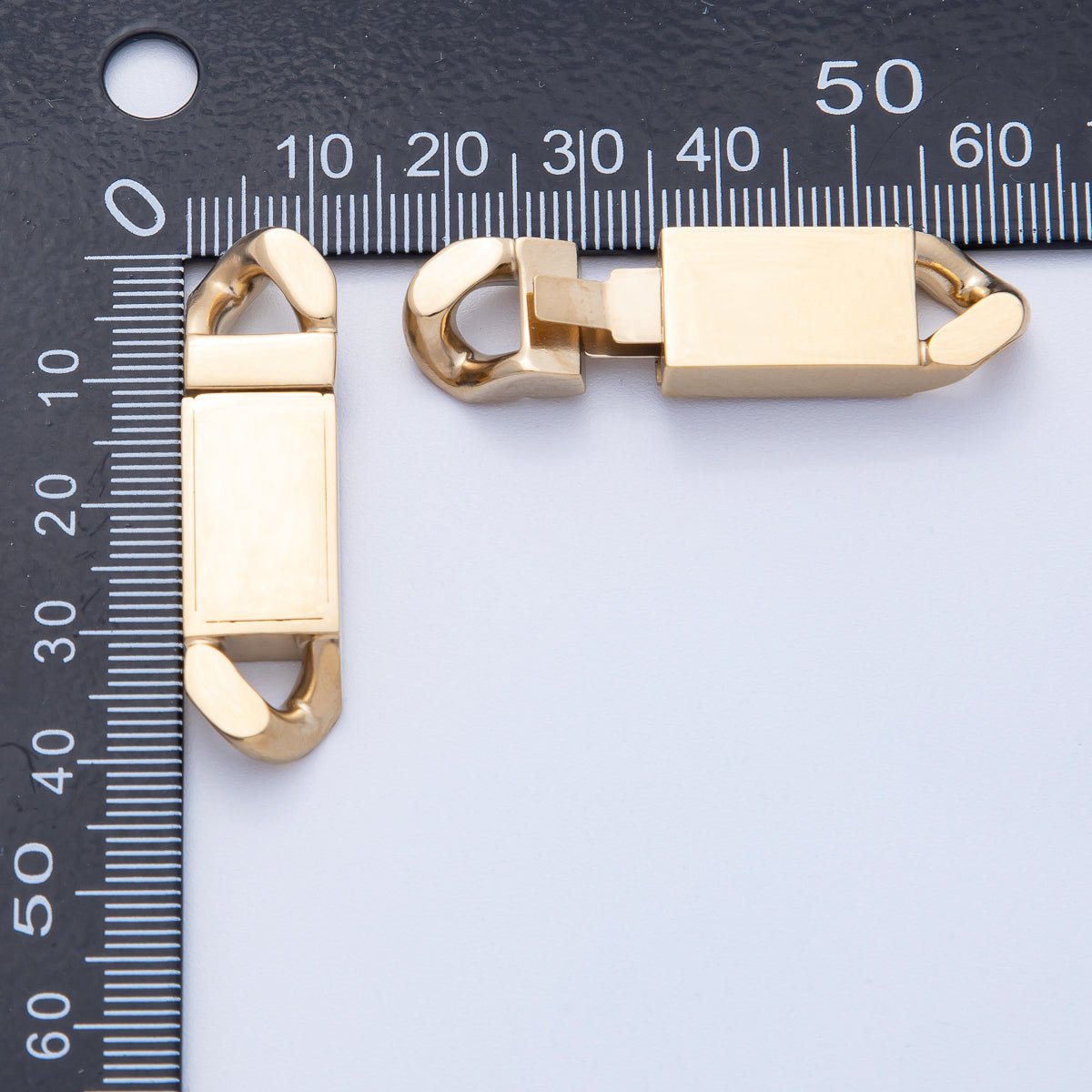 Stainless Steel 30.5mm, 40.5mm Minimalist Curb Chain Insert Clasps Closure Finding | Z1660 Z1661 - DLUXCA