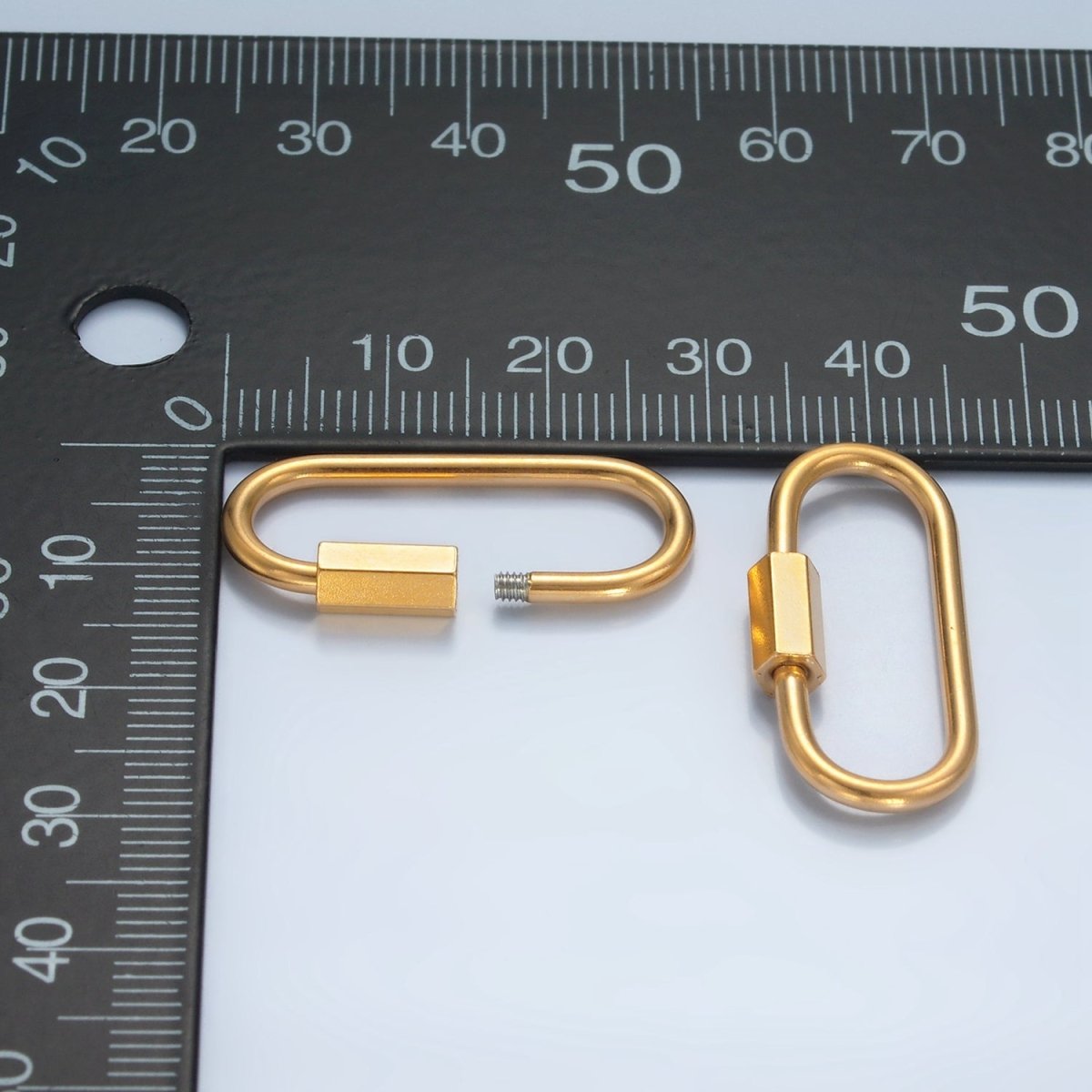 Stainless Steel 30mm Edged Carabiner Minimalist Findings | Z979 - DLUXCA