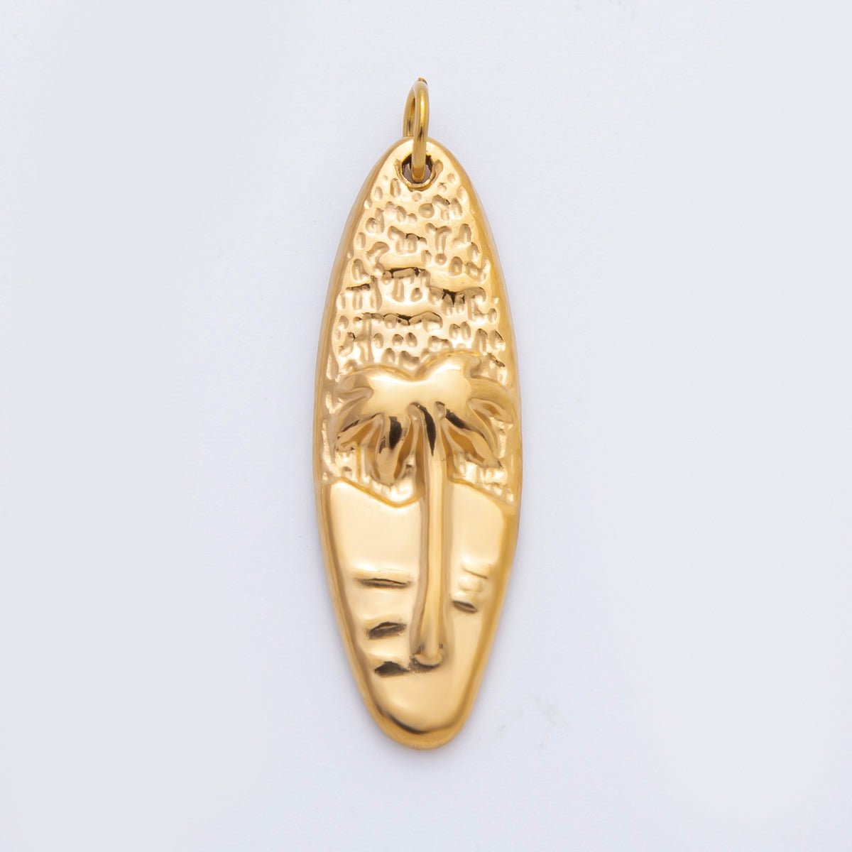 Stainless Steel 33.5mm Hawaiian Surfer Nautical Palm Tree Charm | C - 066 - DLUXCA