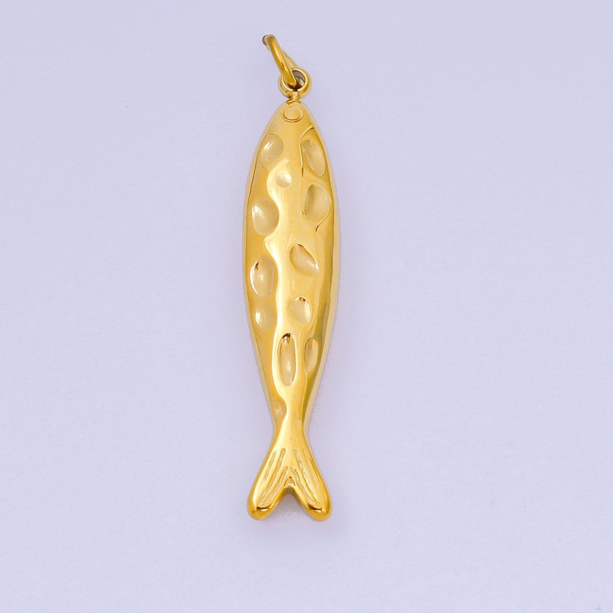 Stainless Steel 33.5mm Sardine Sea Fish Animal Charm in Gold & Silver | J - 470 - DLUXCA