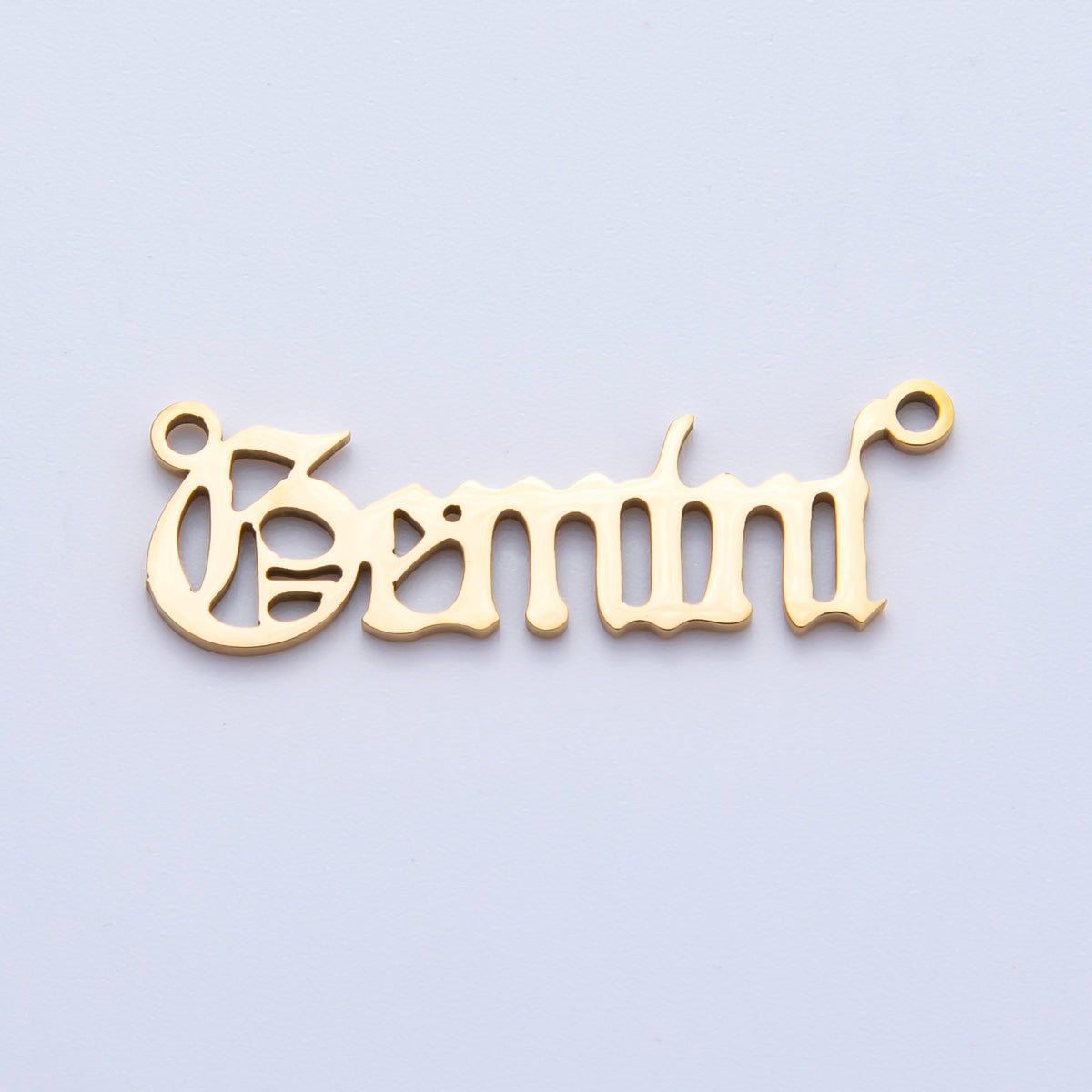 Stainless Steel 33mm Old English Font Astrology Zodiac Charm Connector | A - 1340 A - 1345 - DLUXCA