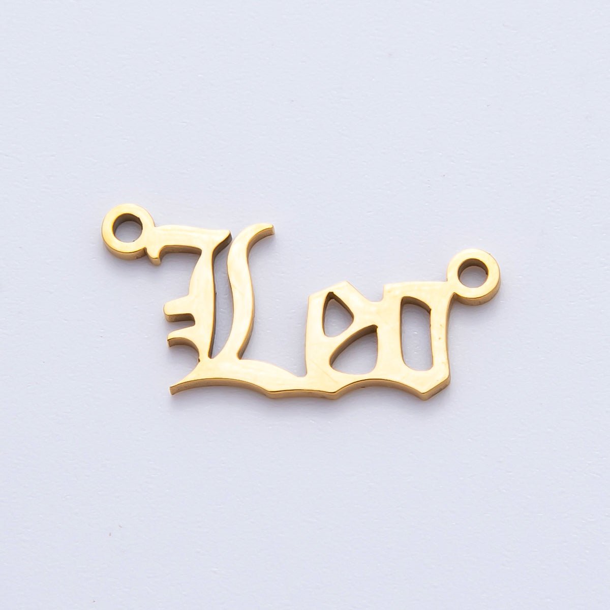 Stainless Steel 33mm Old English Font Astrology Zodiac Charm Connector | A - 1340 A - 1345 - DLUXCA